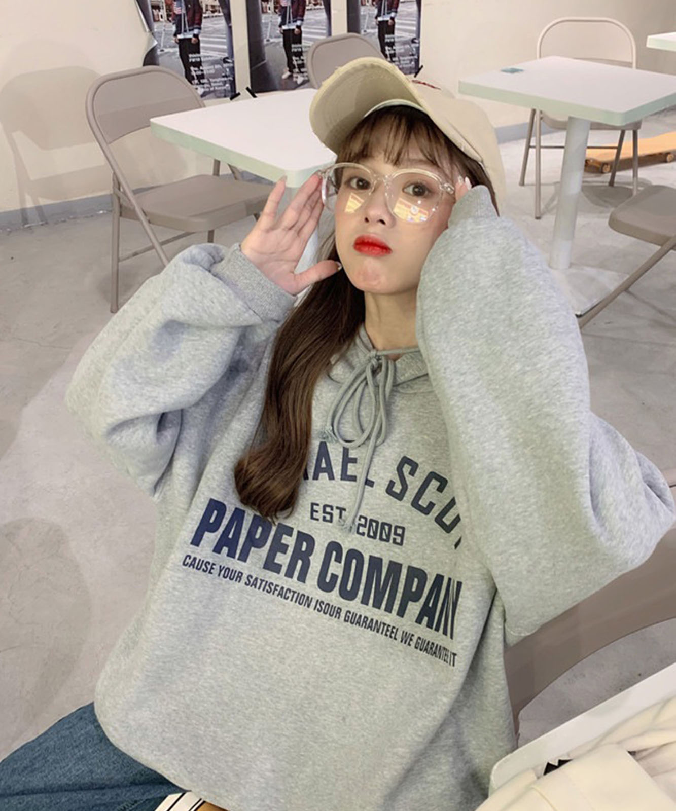 DEVICE select フリースオーバーサイズ カレッジロゴルーズパーカー メンズ レディース