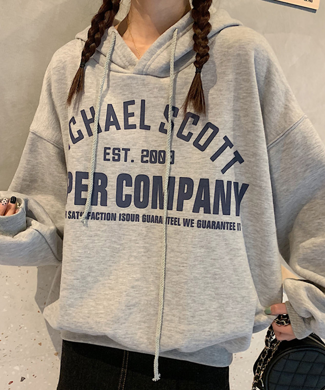 DEVICE select フリースオーバーサイズ カレッジロゴルーズパーカー メンズ レディース