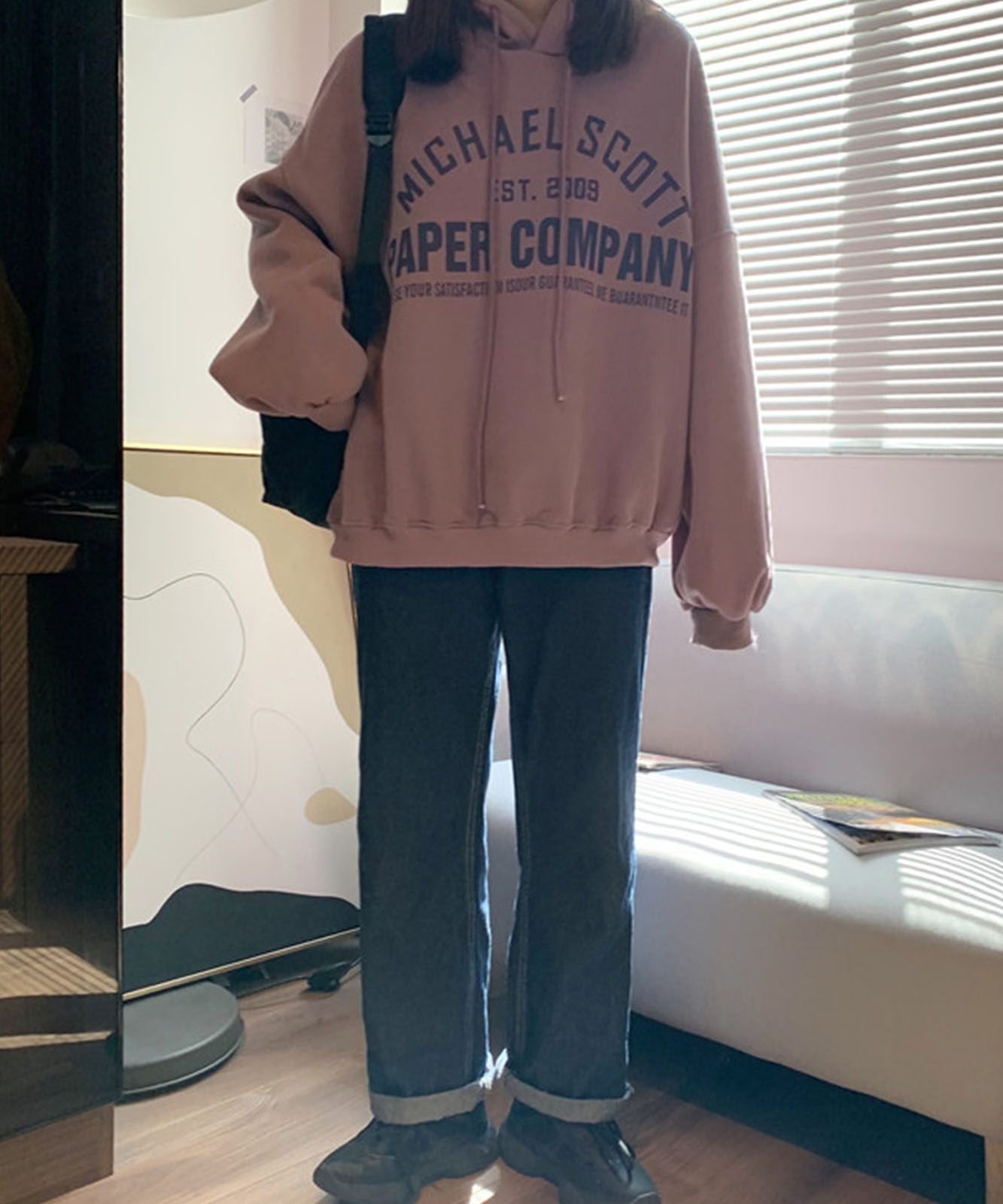 DEVICE select フリースオーバーサイズ カレッジロゴルーズパーカー メンズ レディース