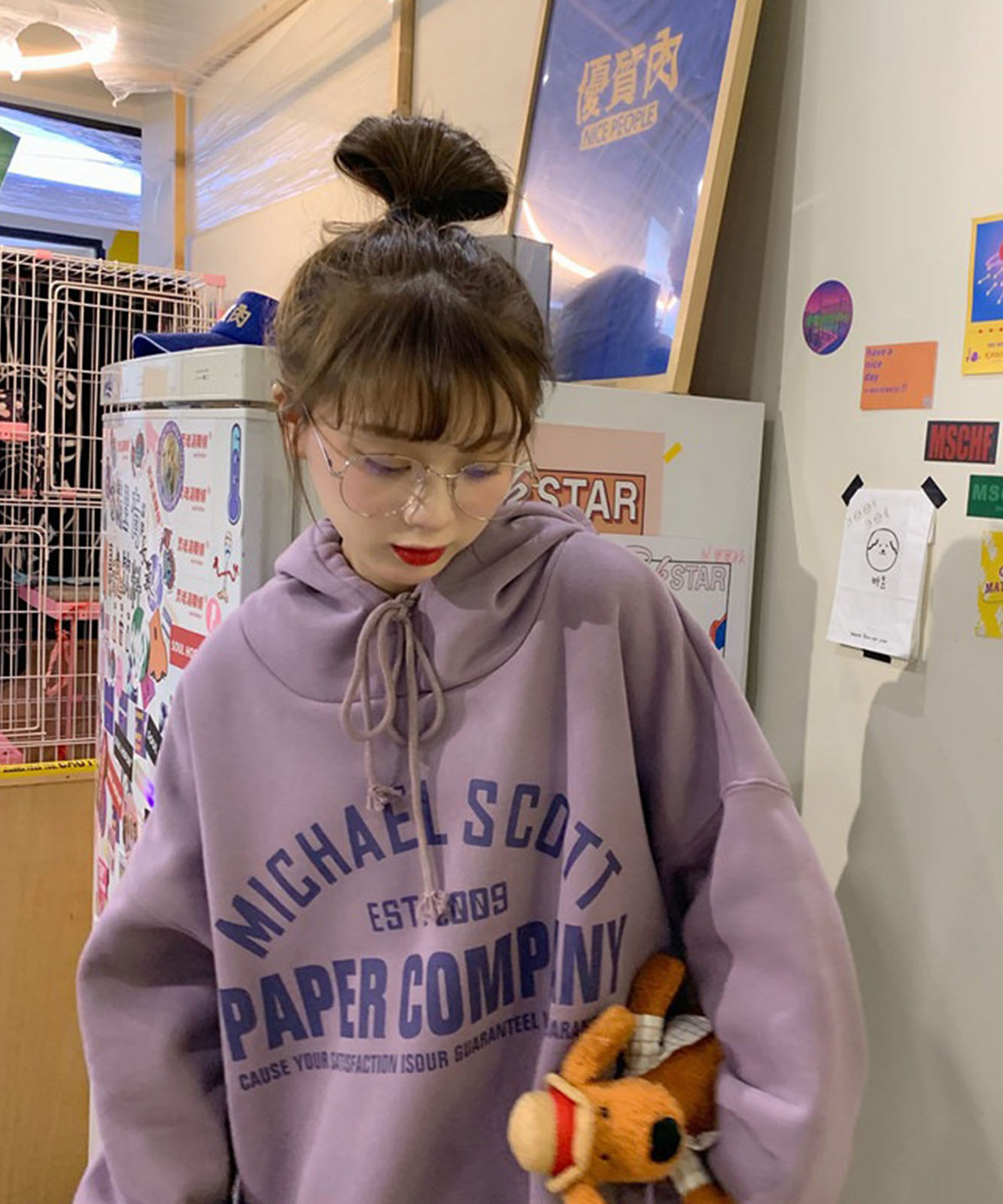 DEVICE select フリースオーバーサイズ カレッジロゴルーズパーカー メンズ レディース