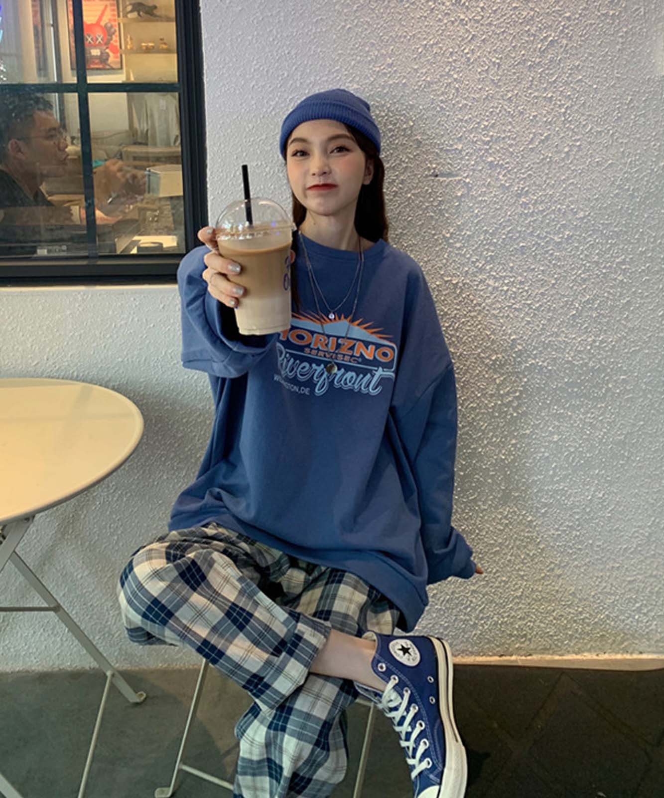 DEVICE select カレッジロゴスタイル オーバーサイズスウェットトレーナー メンズ レディース