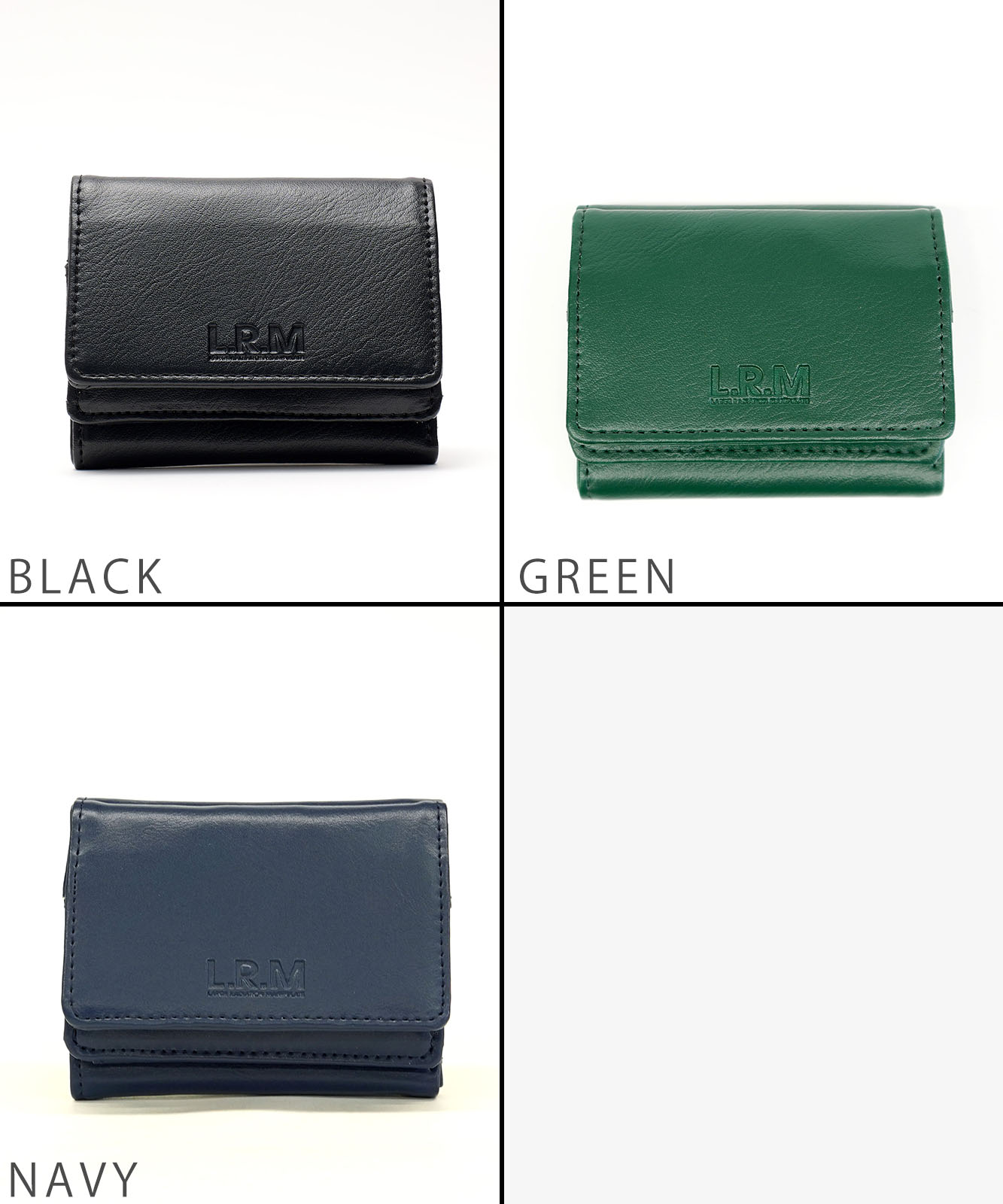 L.R.M フェイクレザー コンパクト財布 合皮 メンズ レディース