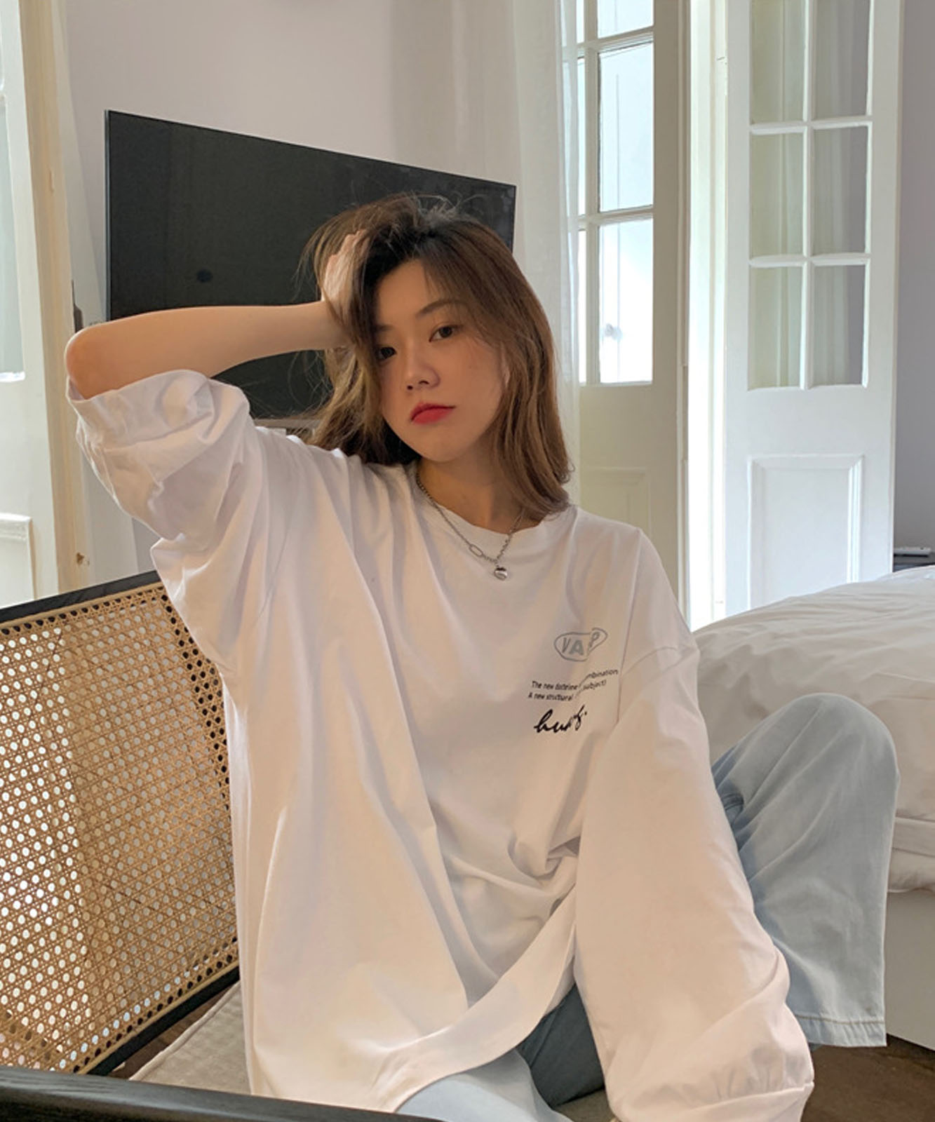 DEVICE select 英字プリント ビッグサイズロンT メンズ レディース