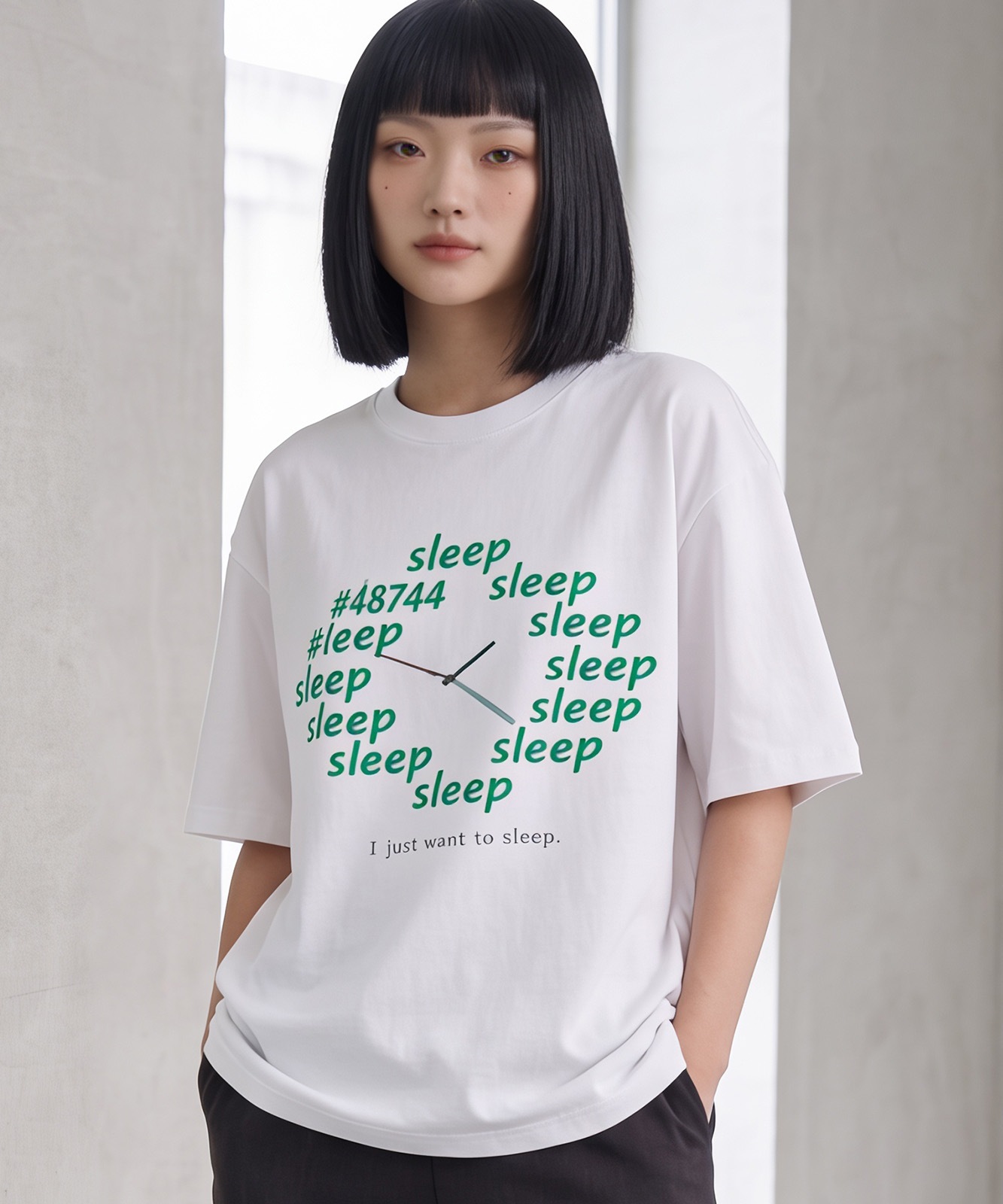 【 DEVICE select 】 SLEEP グラフィック プリント Tシャツ 半袖 オーバーサイズ ビッグシルエット 韓国 ストリート メンズ レディース ユニセックス TA1722T