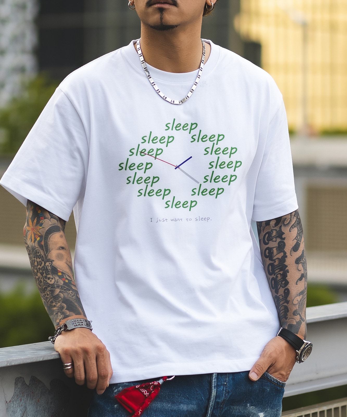【 DEVICE select 】 SLEEP グラフィック プリント Tシャツ 半袖 オーバーサイズ ビッグシルエット 韓国 ストリート メンズ レディース ユニセックス TA1722T
