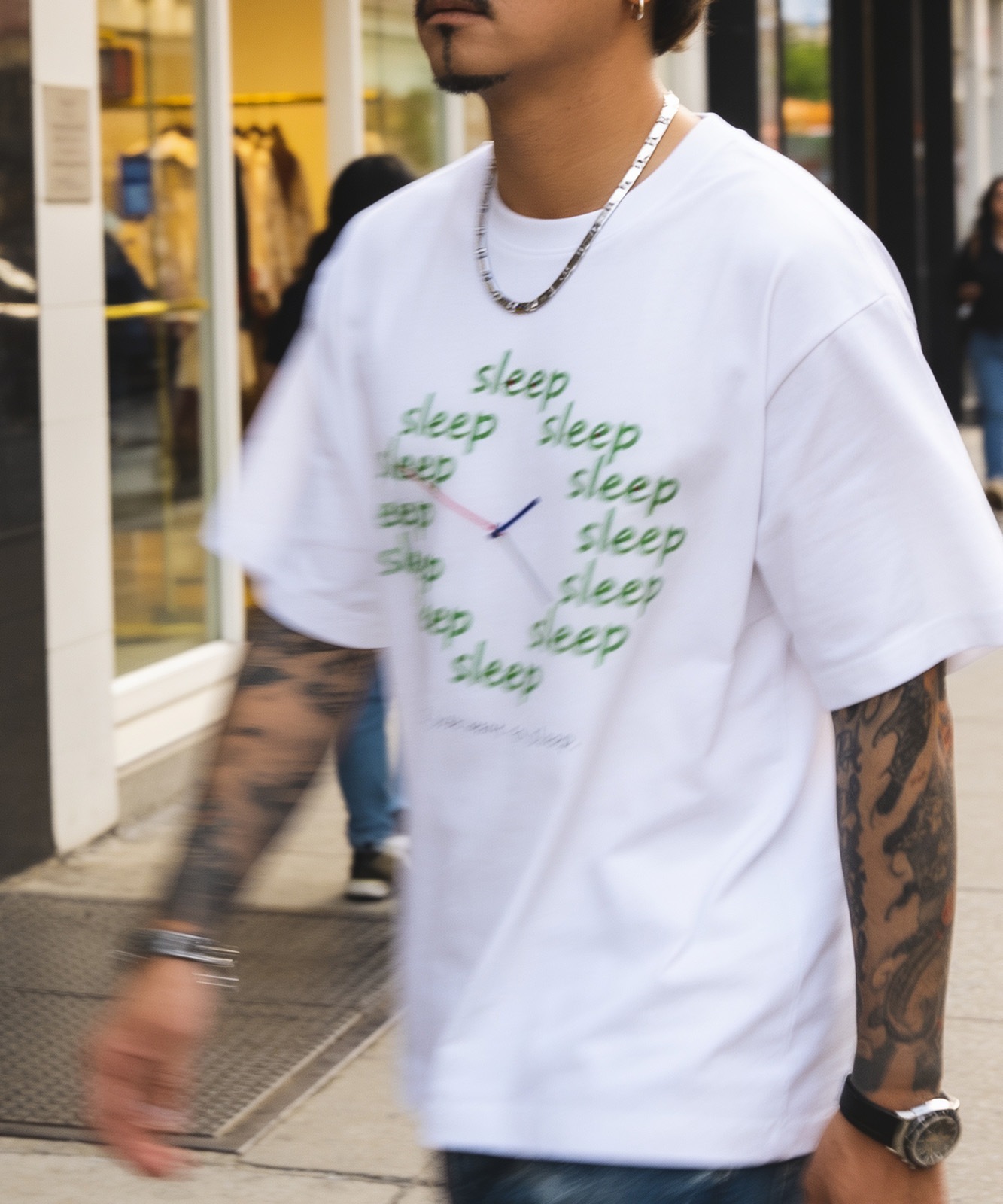 【 DEVICE select 】 SLEEP グラフィック プリント Tシャツ 半袖 オーバーサイズ ビッグシルエット 韓国 ストリート メンズ レディース ユニセックス TA1722T
