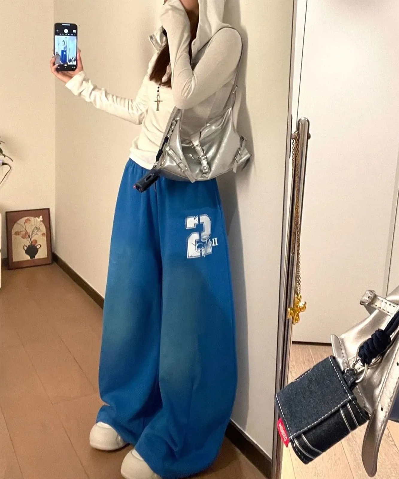 【 DEVICE select 】 ナンバリングプリント バルーン スウェットパンツ ワイドパンツ イージーパンツ 韓国 ストリート Y2K メンズ レディース ユニセックス TA1723Z