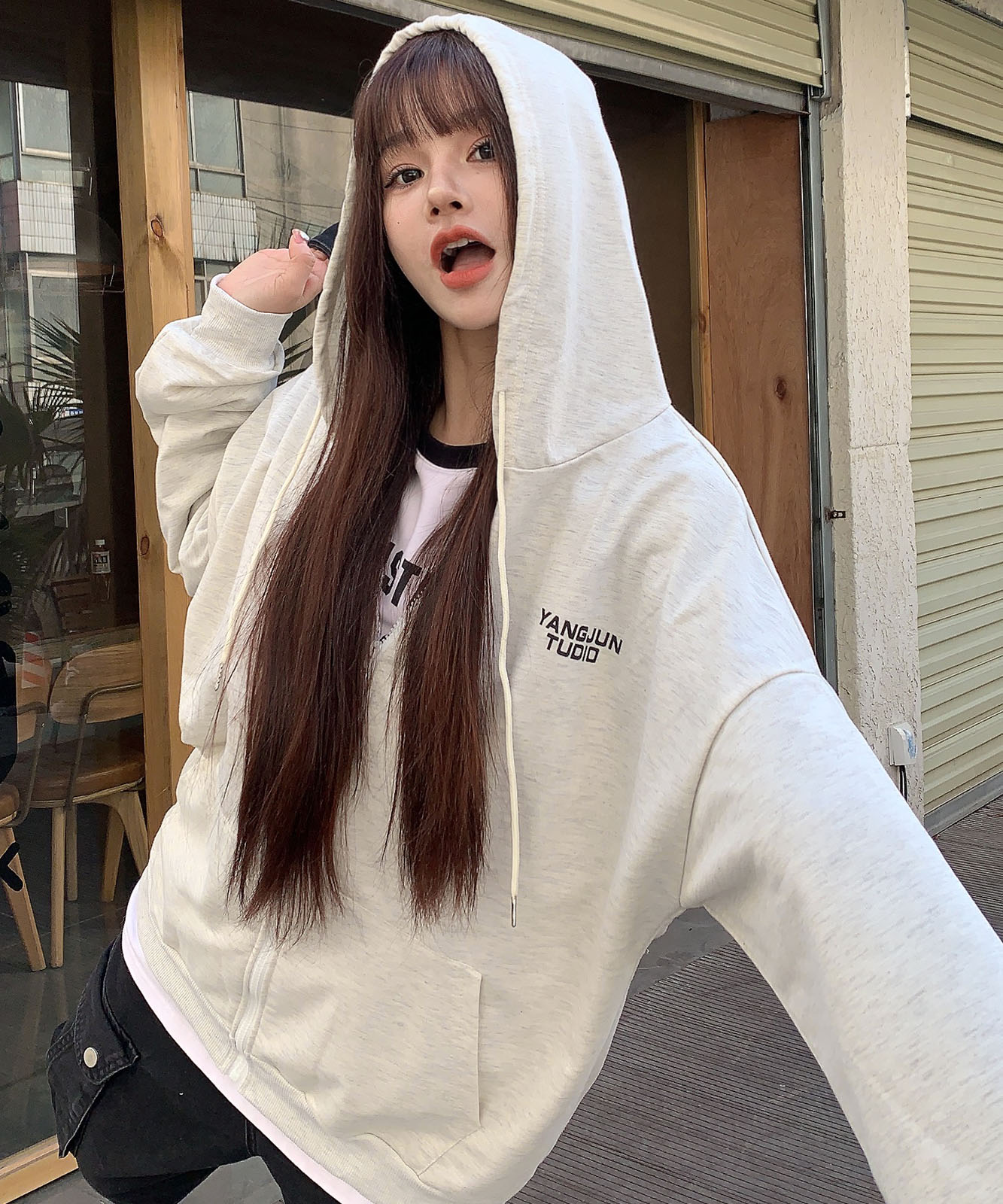 DEVICE select オーバーシルエット シンプルパーカー メンズ