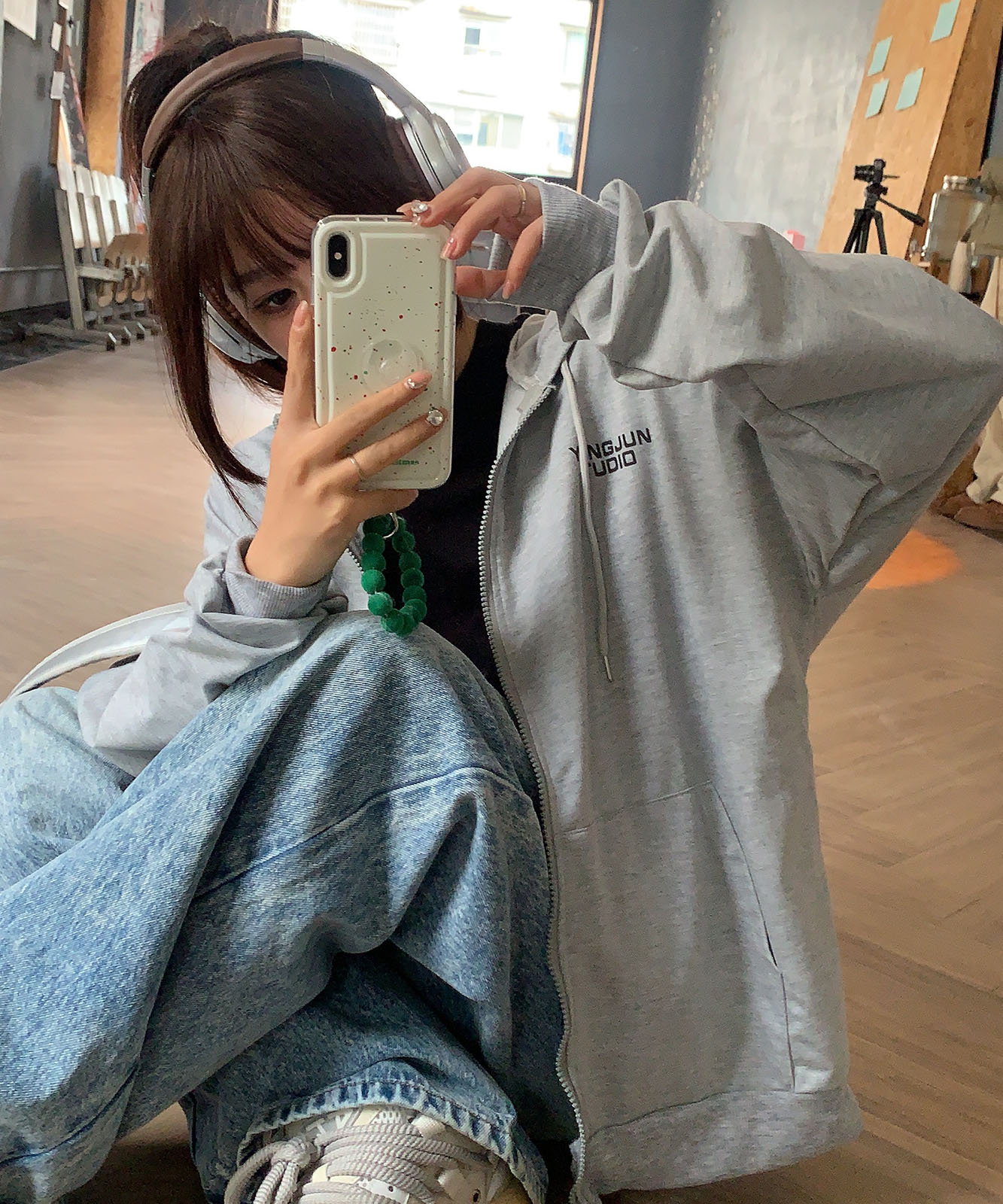 ダイエットスーツ(パーカーはリバーシブル)黒✖️ピンクLサイズ DEVICE select オーバーシルエット シンプルパーカー メンズ