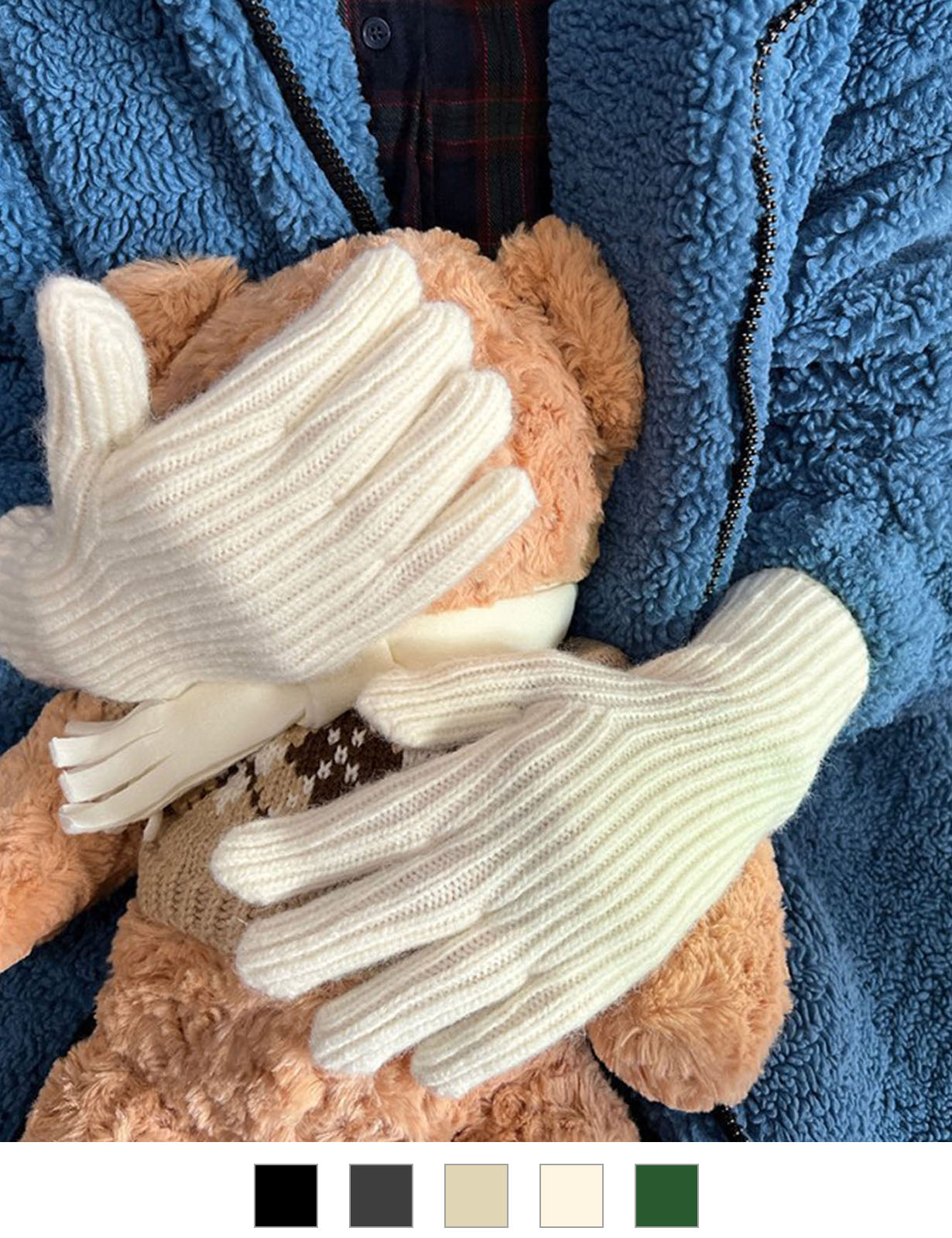 DEVICE select 【スマホ対応】 リブ ニット ホールタッチ シンプル 無地 手袋 メンズ レディース 秋服 冬服