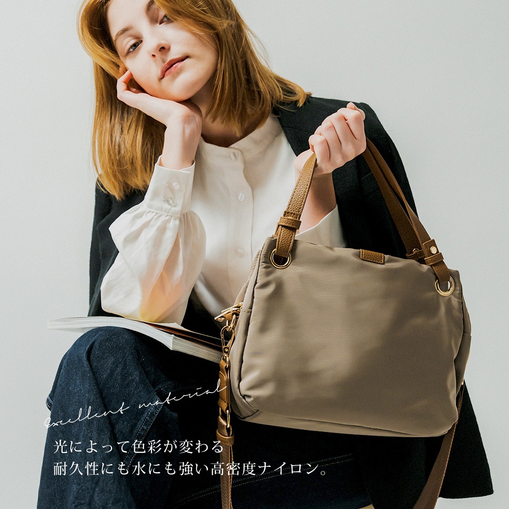 【 Rename 】 高密度ナイロン 2way トートバッグ ショルダーバッグ 通勤バッグ レディース おしゃれ 上品 フォーマル RTN23049