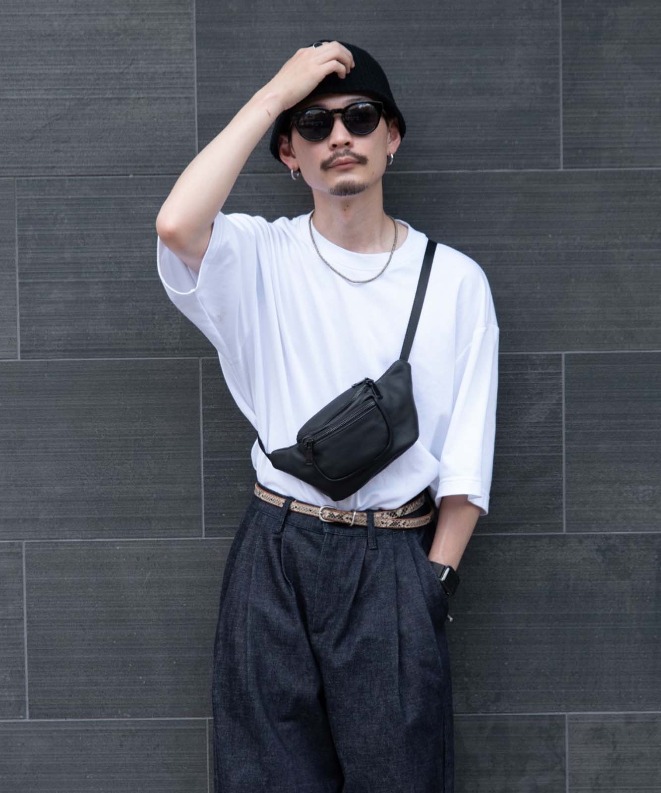 Rename 本革 ミニ ウエストバッグ