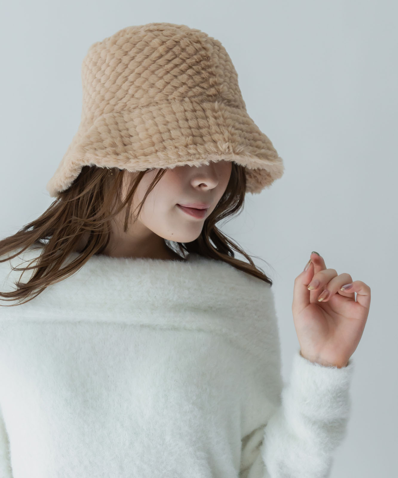 DEVICE select もこもこ ファー ボリューム バケットハット メンズ レディース 秋服 冬服