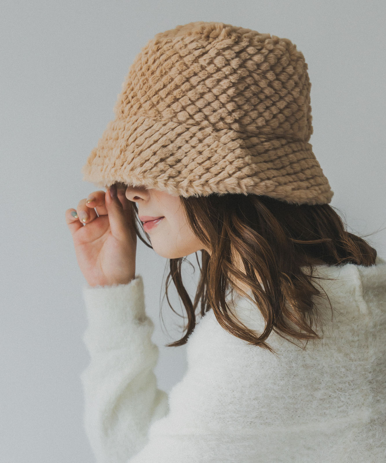 DEVICE select もこもこ ファー ボリューム バケットハット メンズ レディース 秋服 冬服