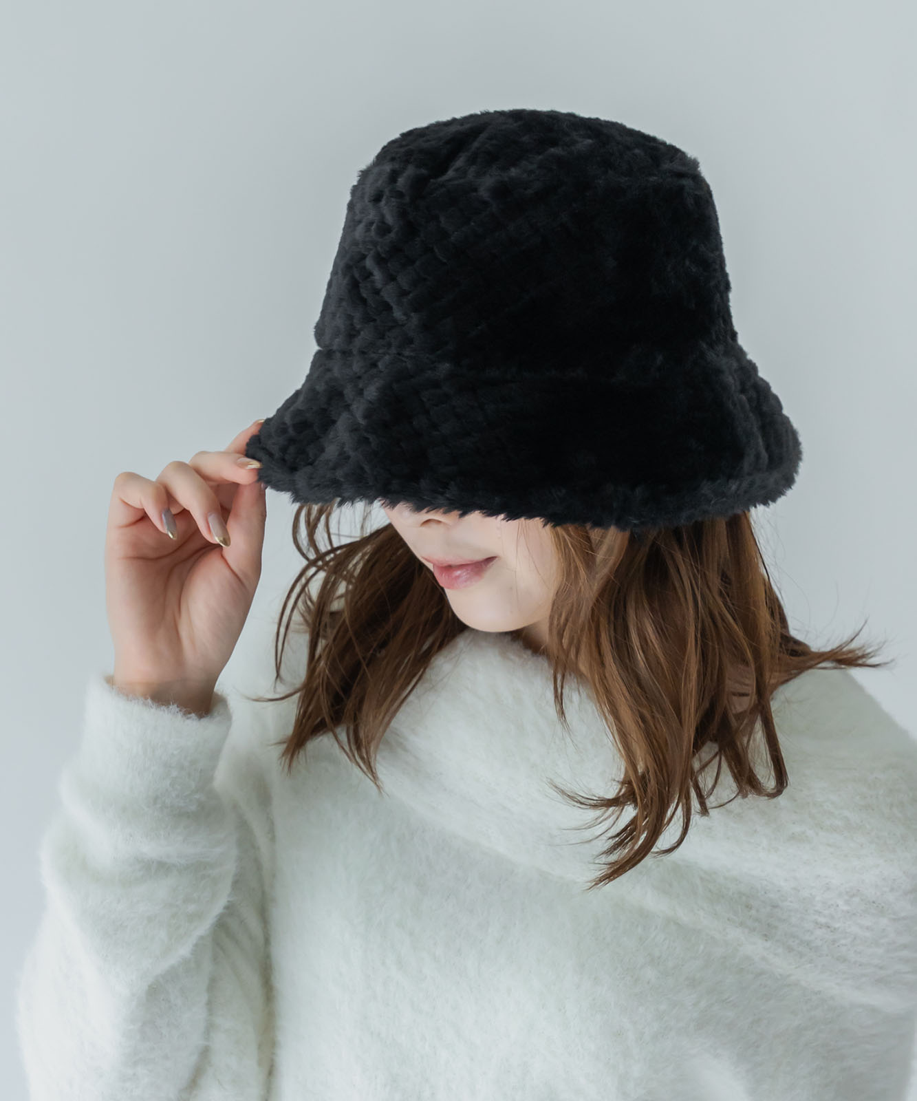 DEVICE select もこもこ ファー ボリューム バケットハット メンズ レディース 秋服 冬服