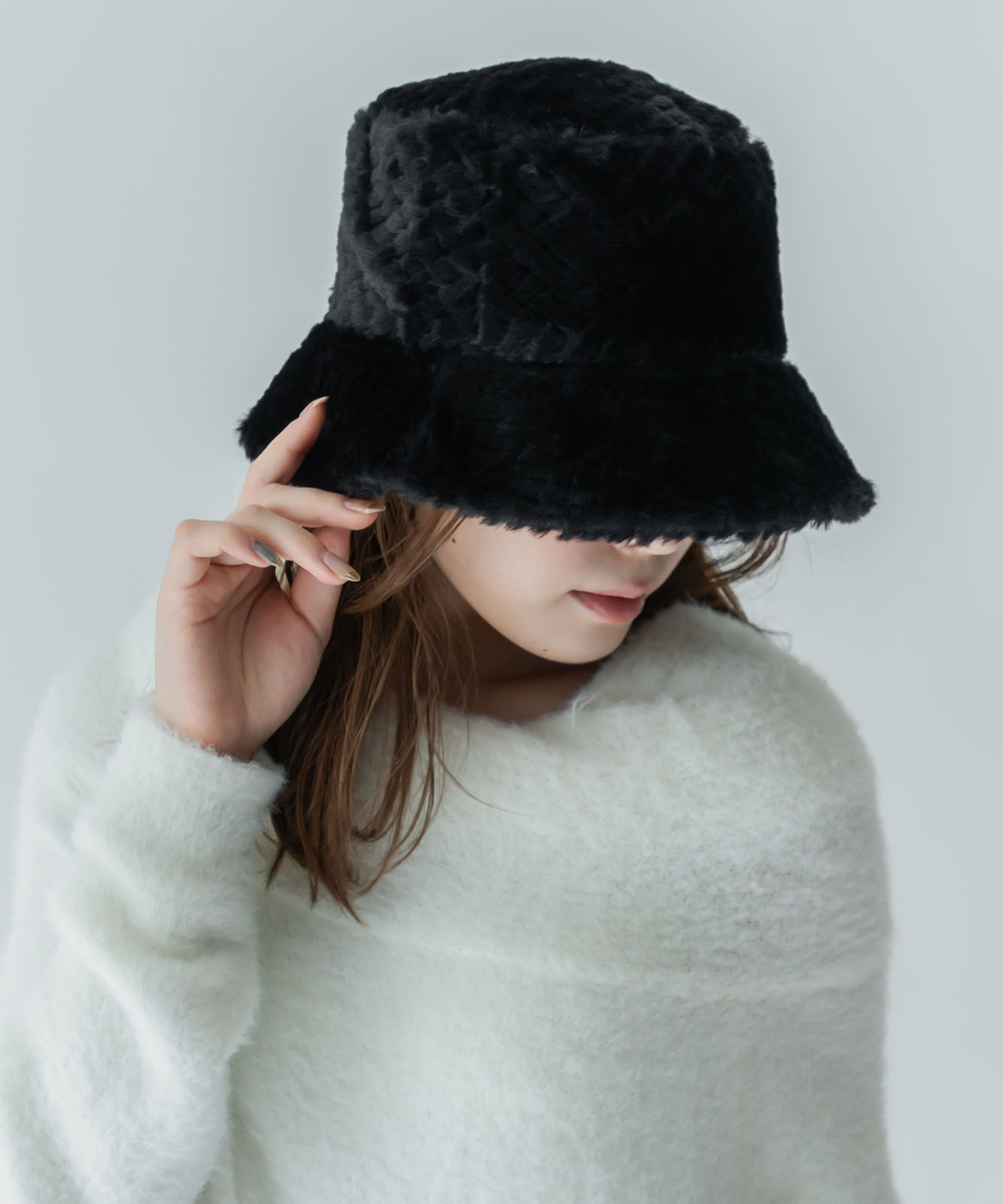 DEVICE select もこもこ ファー ボリューム バケットハット メンズ レディース 秋服 冬服