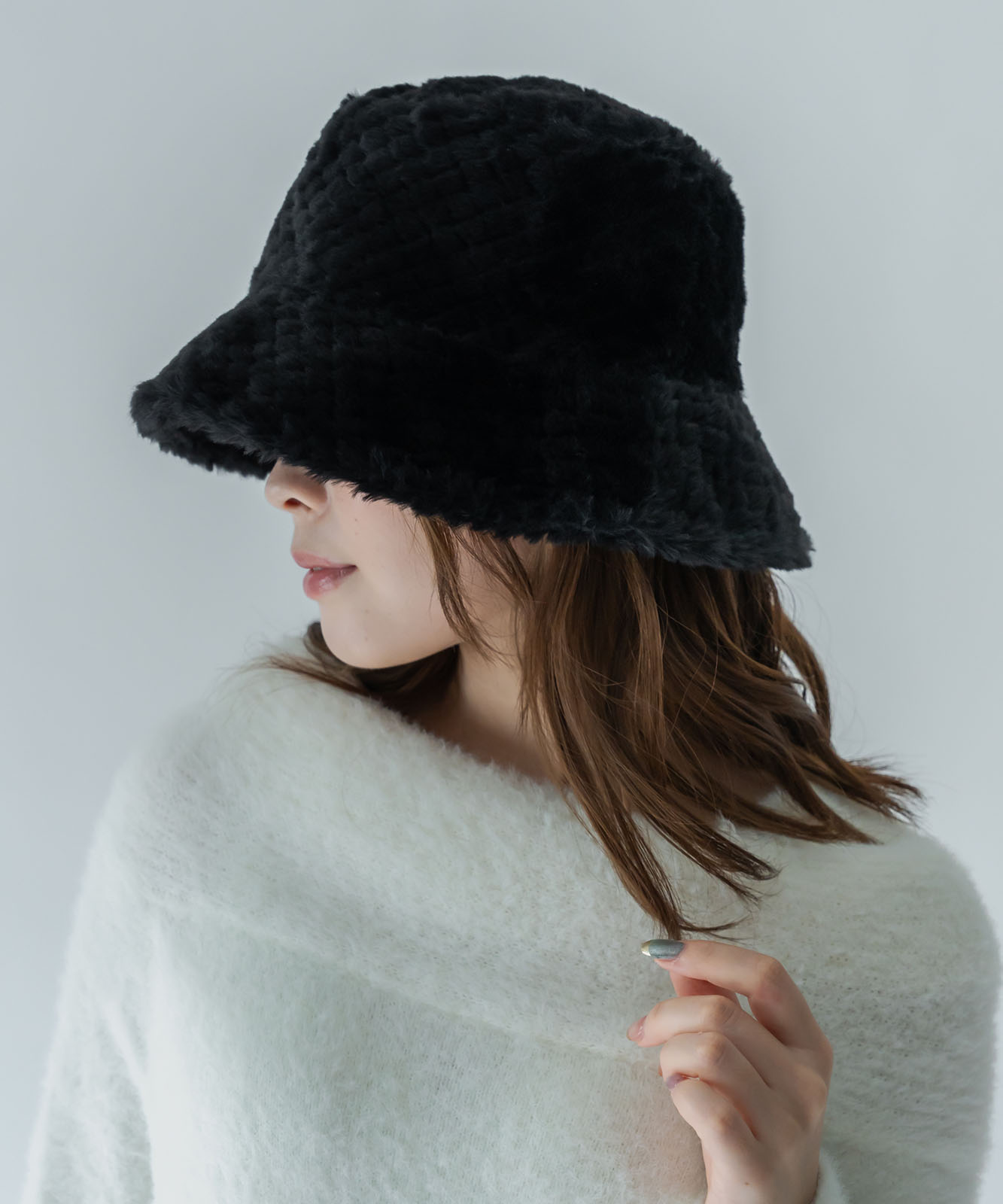 DEVICE select もこもこ ファー ボリューム バケットハット メンズ レディース 秋服 冬服