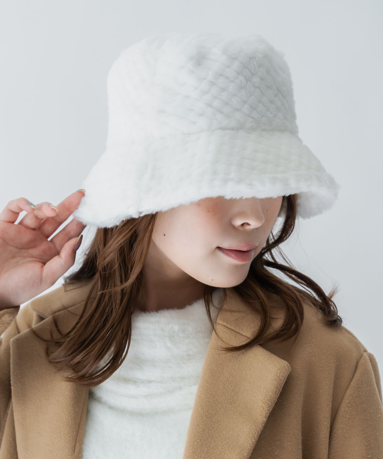 DEVICE select もこもこ ファー ボリューム バケットハット メンズ レディース 秋服 冬服