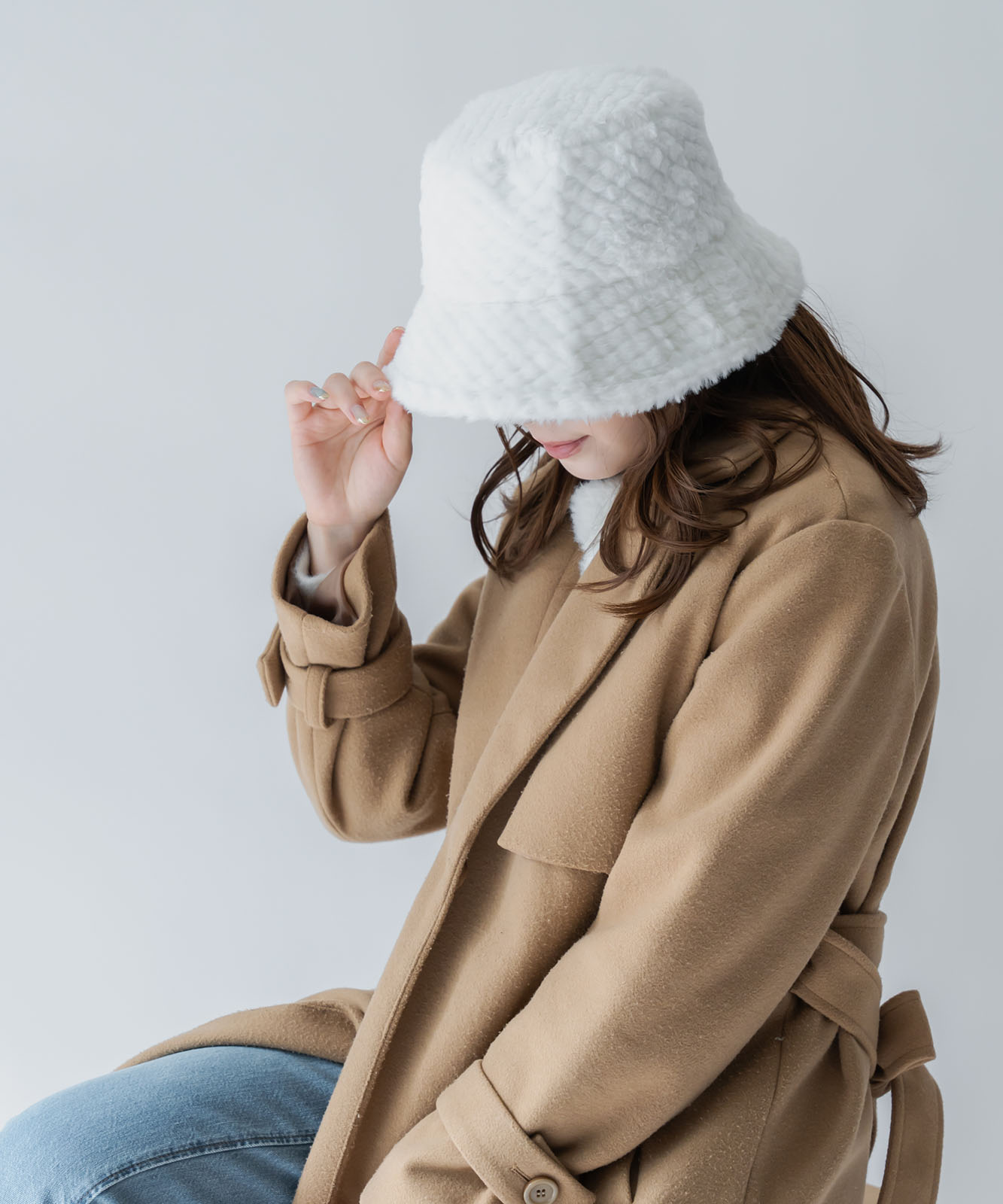 DEVICE select もこもこ ファー ボリューム バケットハット メンズ レディース 秋服 冬服