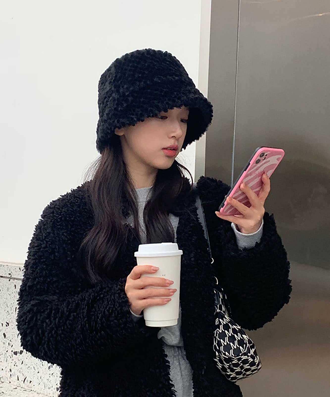 DEVICE select もこもこ ファー ボリューム バケットハット メンズ レディース 秋服 冬服