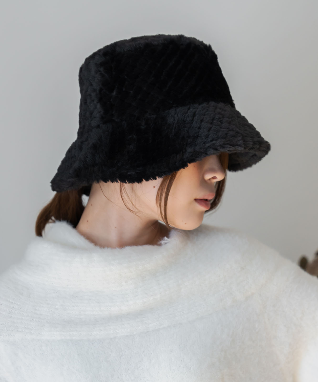 DEVICE select もこもこ ファー ボリューム バケットハット メンズ レディース 秋服 冬服