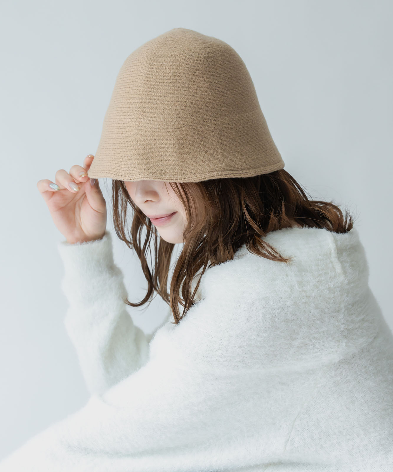 DEVICE select フェルト風 シンプル ニット クローシュハット バケットハット ノームコア メンズ レディース 秋服 冬服