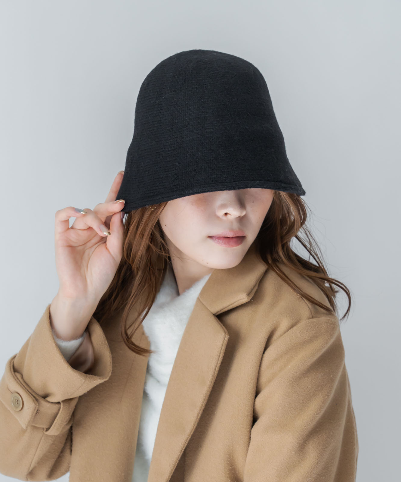 DEVICE select フェルト風 シンプル ニット クローシュハット バケットハット ノームコア メンズ レディース 秋服 冬服