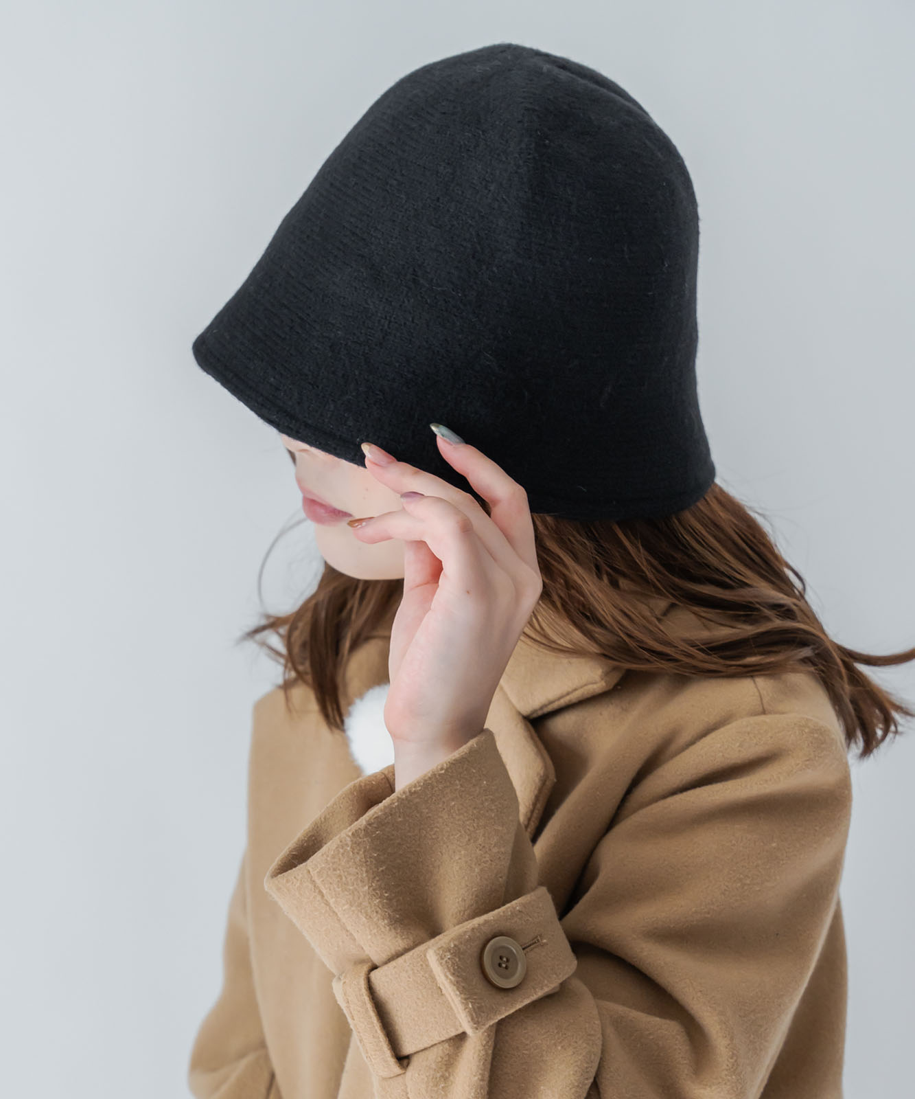 DEVICE select フェルト風 シンプル ニット クローシュハット バケットハット ノームコア メンズ レディース 秋服 冬服