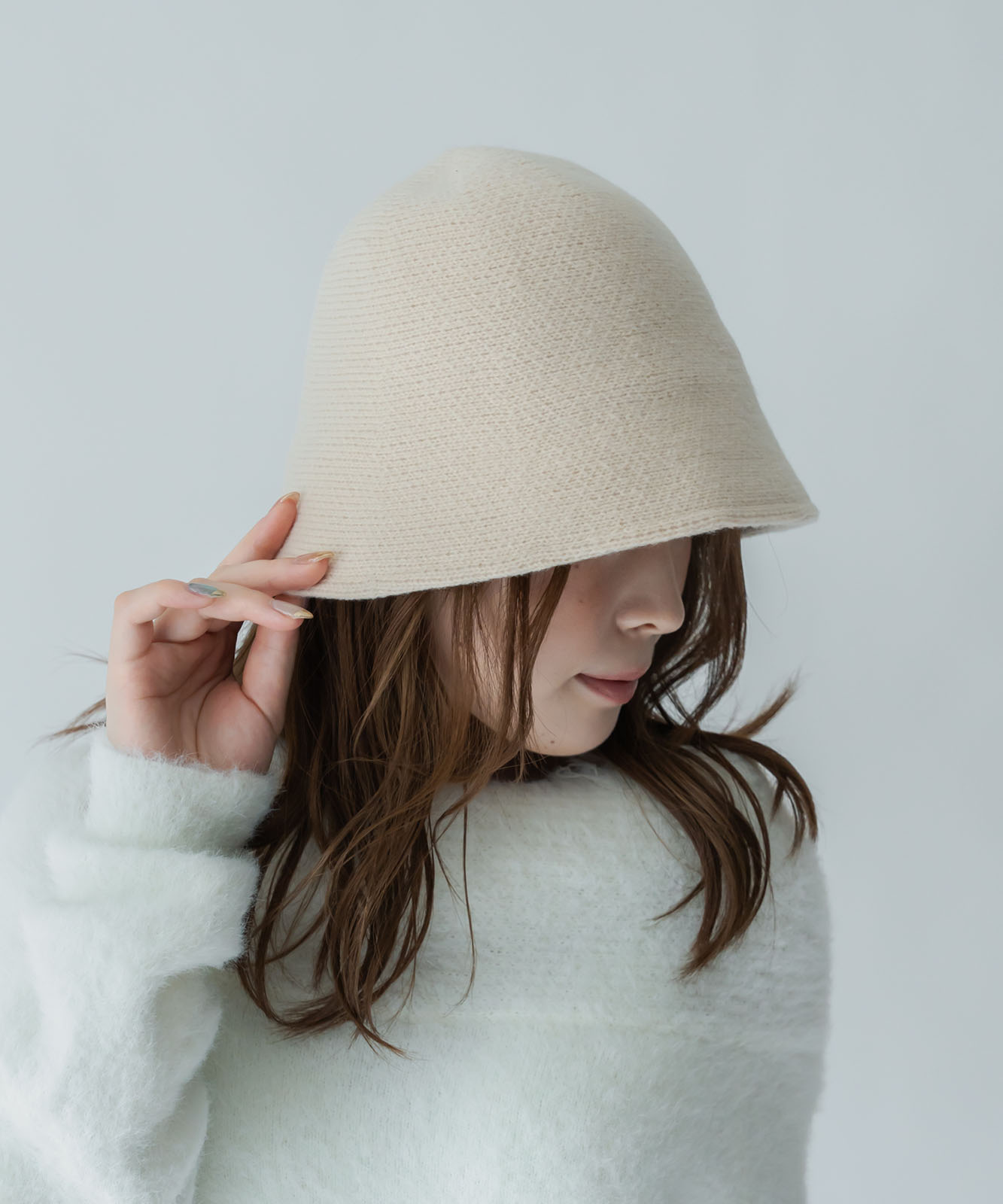 DEVICE select フェルト風 シンプル ニット クローシュハット バケットハット ノームコア メンズ レディース 秋服 冬服