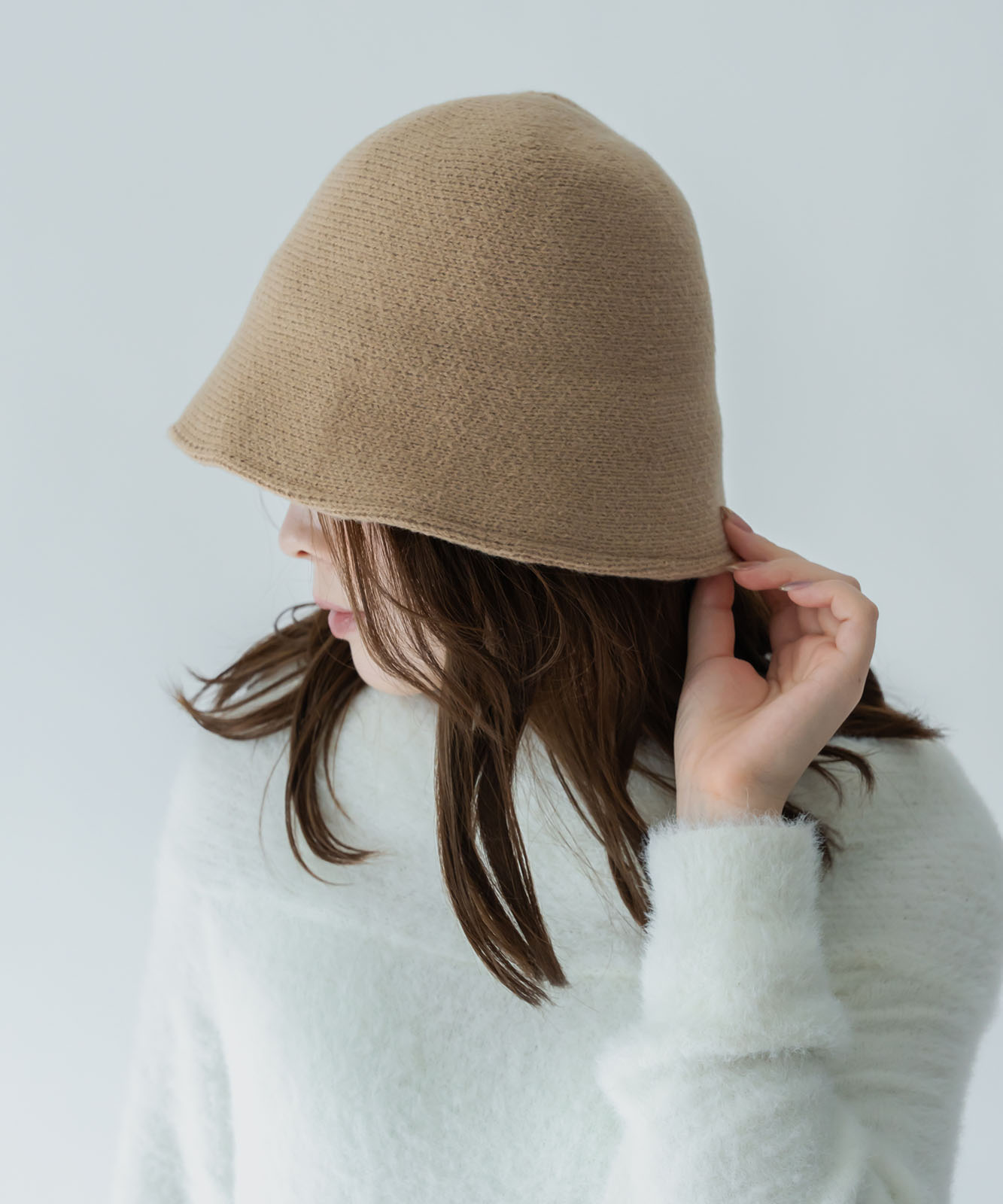 DEVICE select フェルト風 シンプル ニット クローシュハット バケットハット ノームコア メンズ レディース 秋服 冬服