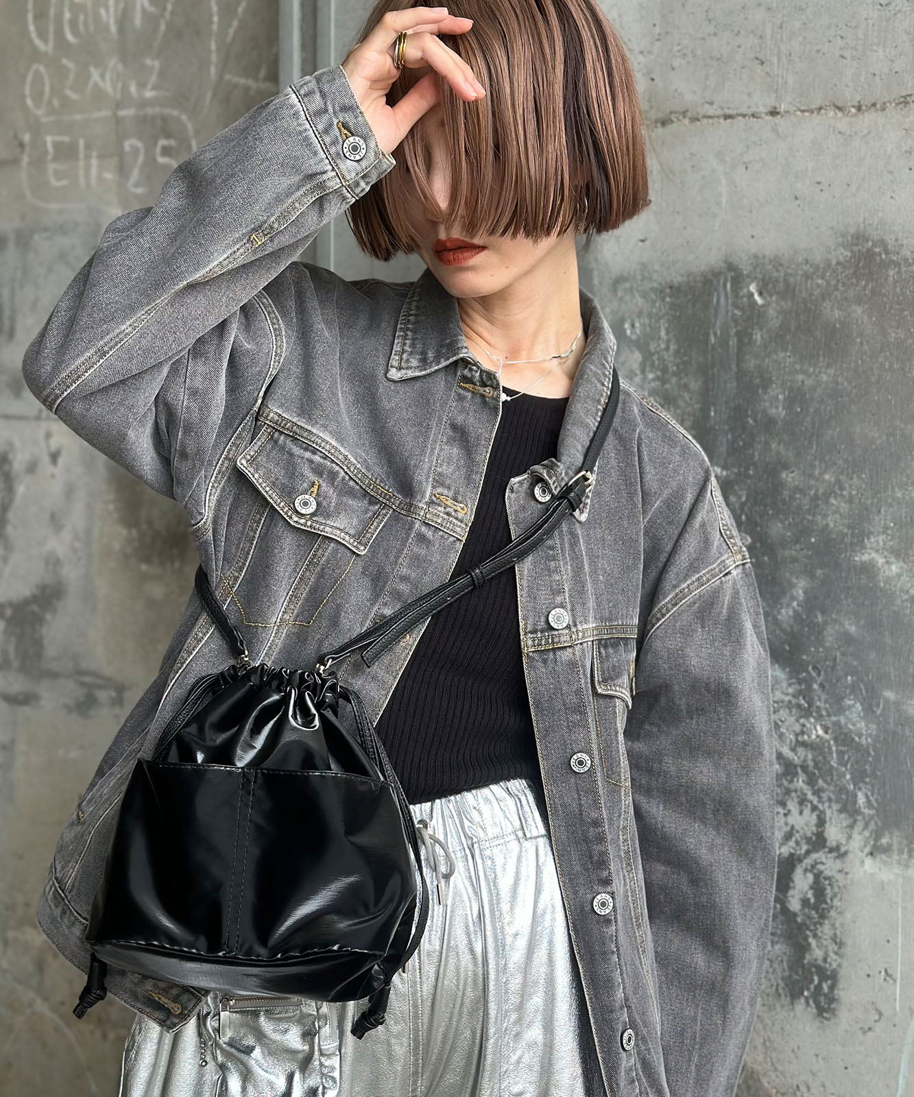 【インフルエンサーIMOKO×DEVICEコラボ】 Rename 3way シャイニー巾着 トート ショルダーバッグ ノームコア メンズ レディース