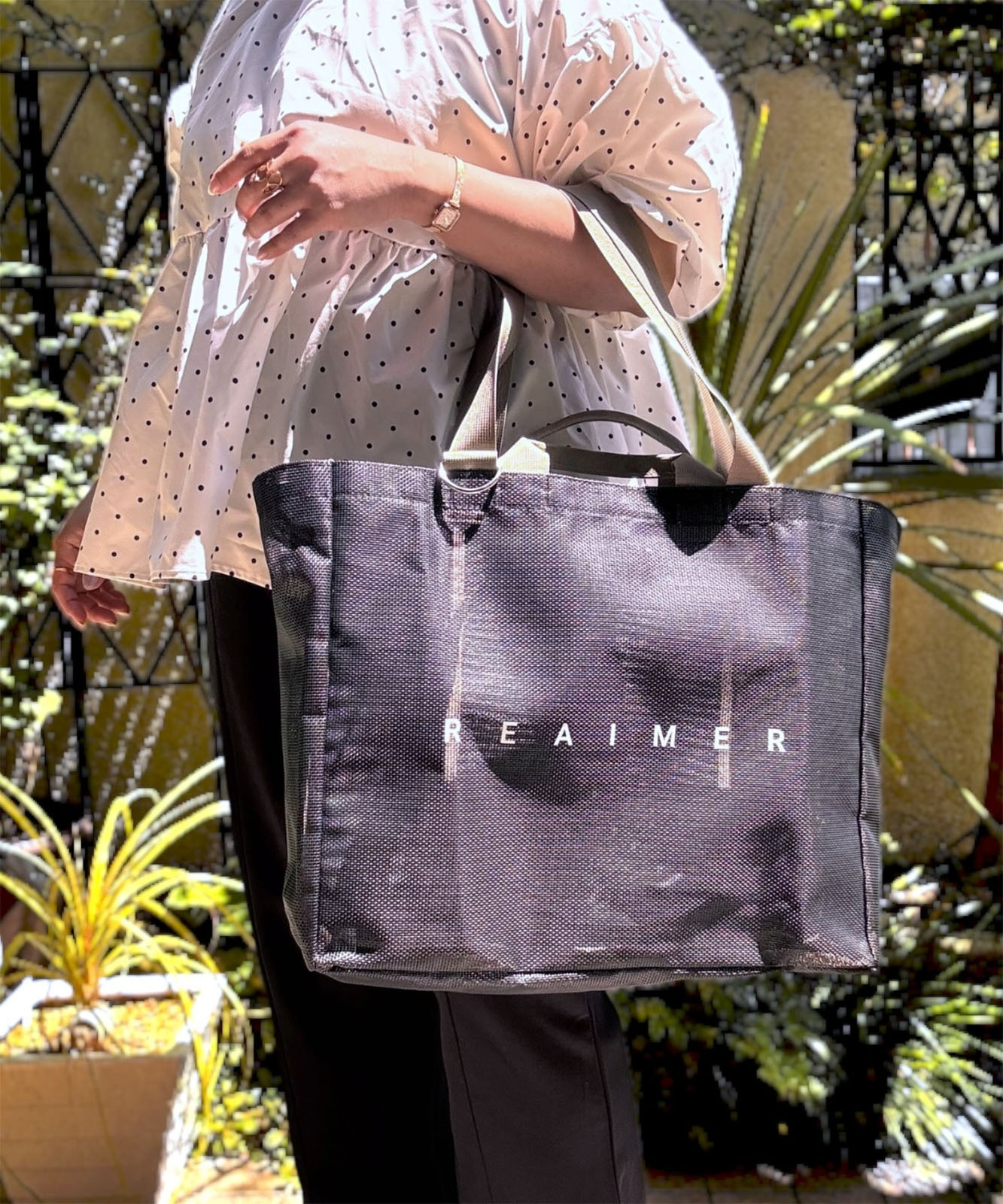【 REAIMER 】 メッシュバッグ トートバッグ 大容量 レディース 2WAY 軽量 プールバッグ ジム 推し活 旅行 レジャー MTP26030