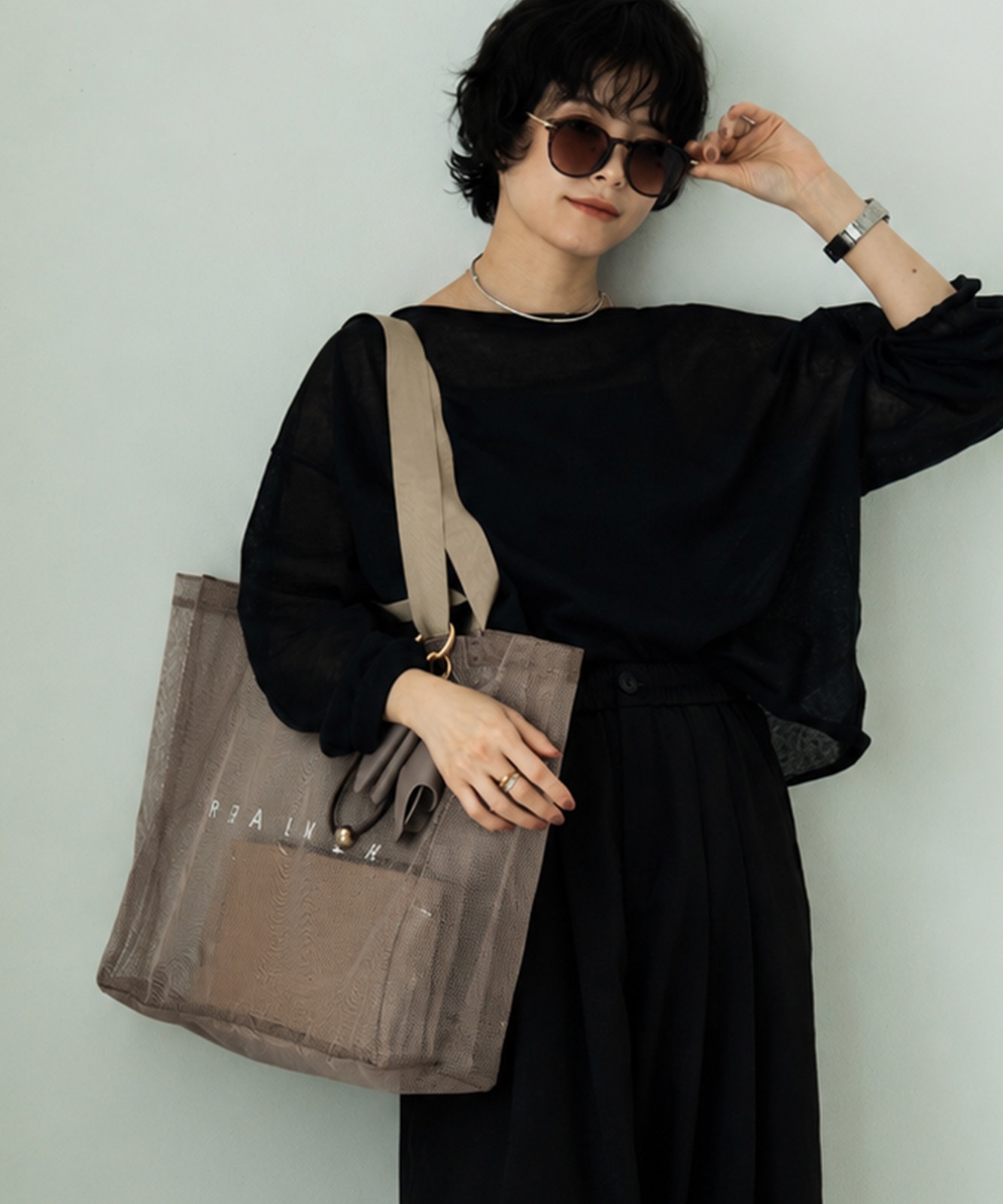 【 REAIMER 】 メッシュバッグ トートバッグ 大容量 レディース 2WAY 軽量 プールバッグ ジム 推し活 旅行 レジャー MTP26030