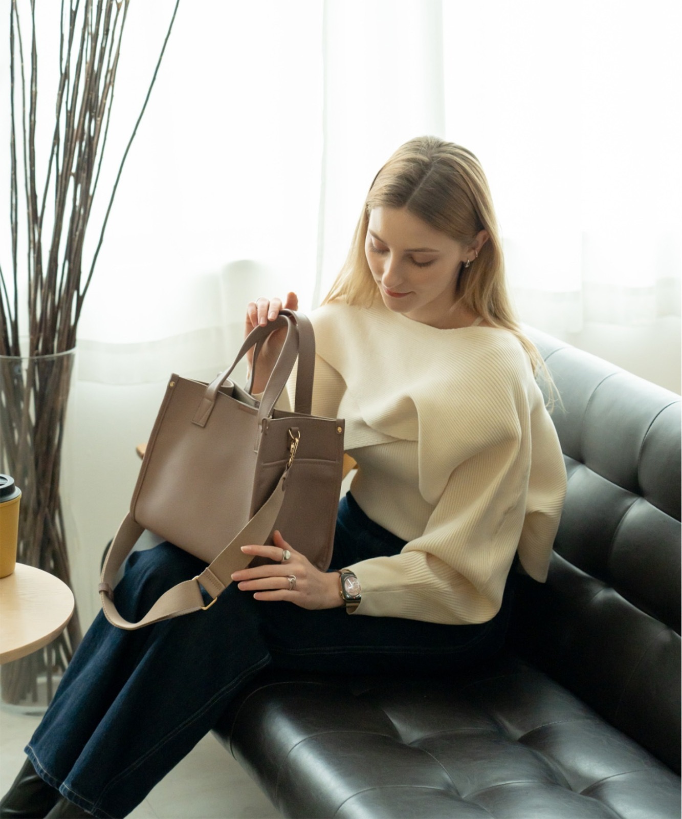 Rename 】 スクエア ミニ ボックス トートバッグ 本革 レザー