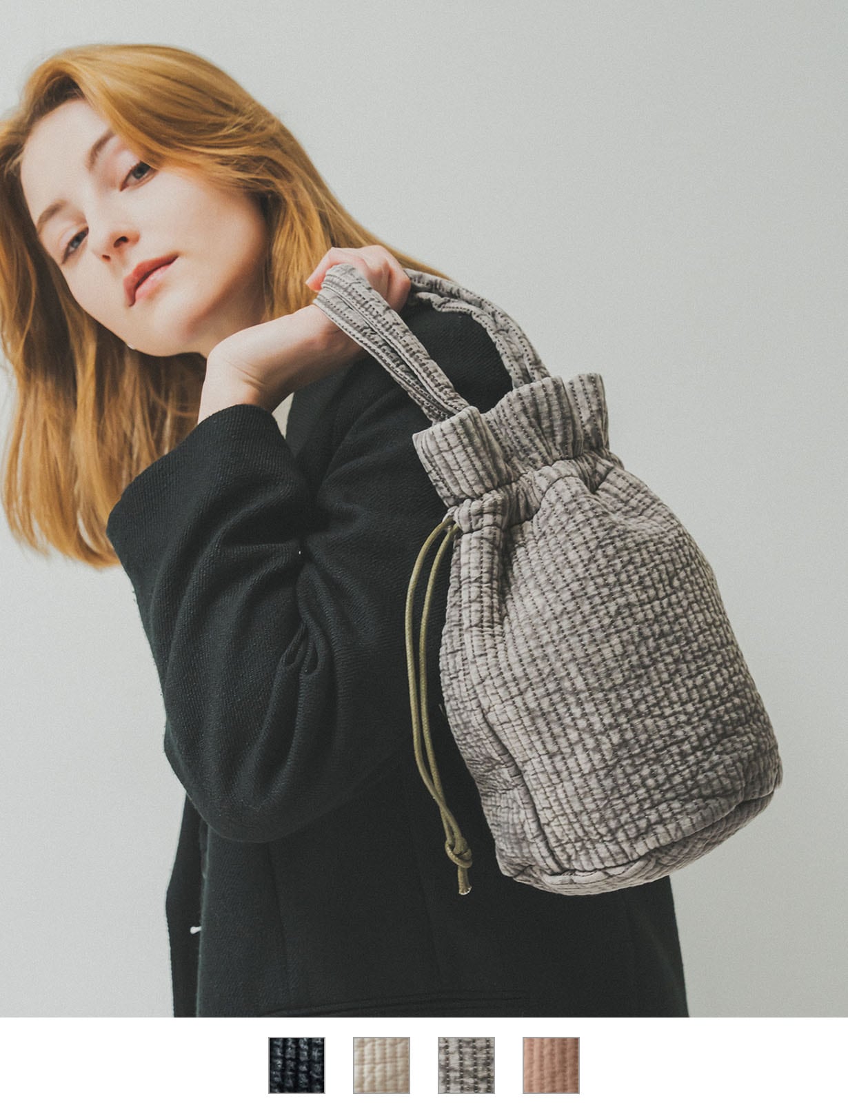 Rename ヌビ ミニ巾着バッグ ミニバッグ ハンドバッグ 丸洗いOK メンズ