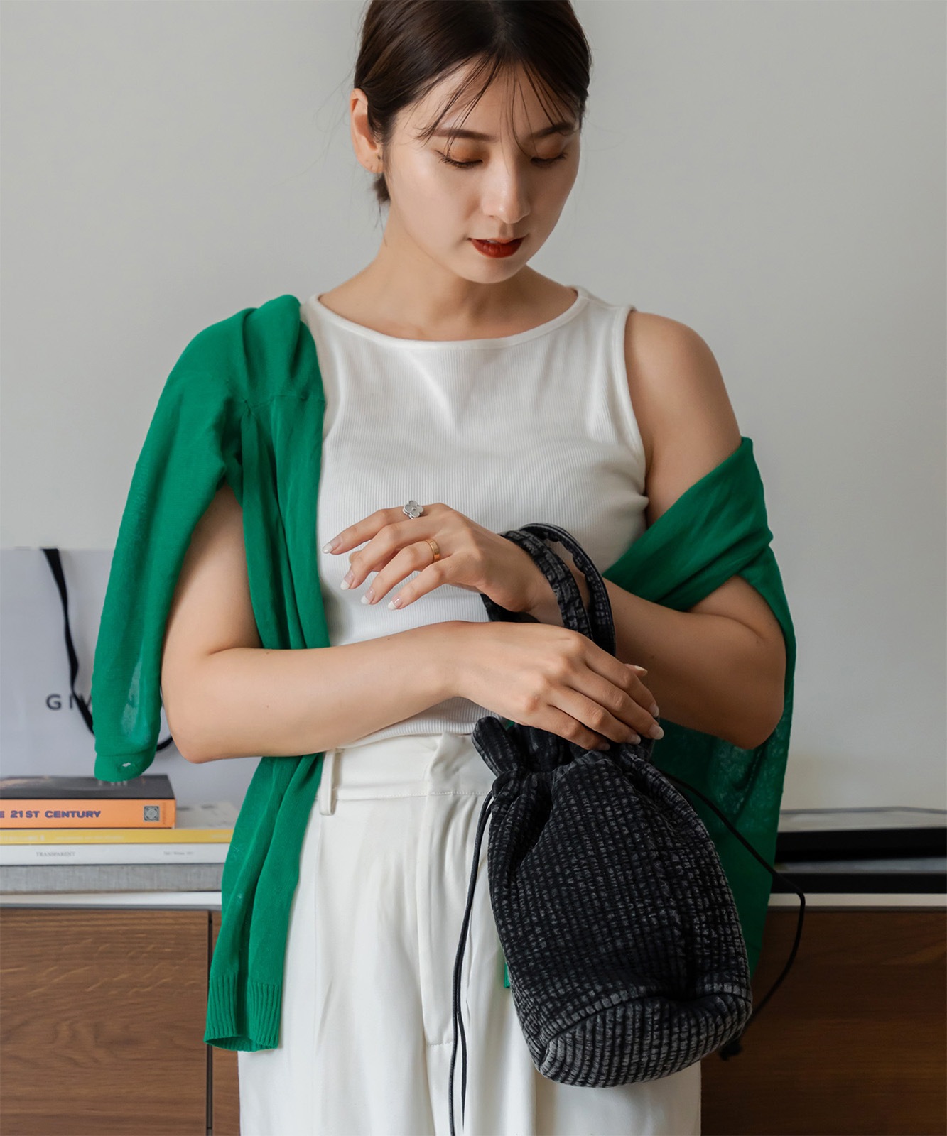 Rename ヌビ ミニ巾着バッグ ミニバッグ ハンドバッグ 丸洗いOK メンズ レディース