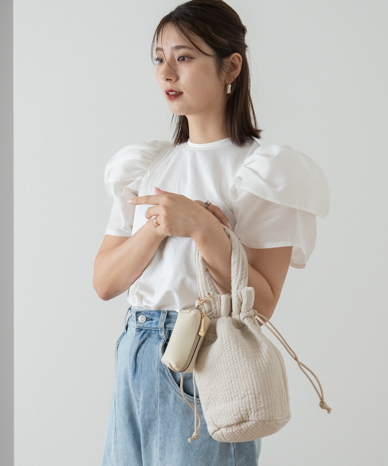 Rename ヌビ ミニ巾着バッグ ミニバッグ ハンドバッグ 丸洗いOK メンズ レディース