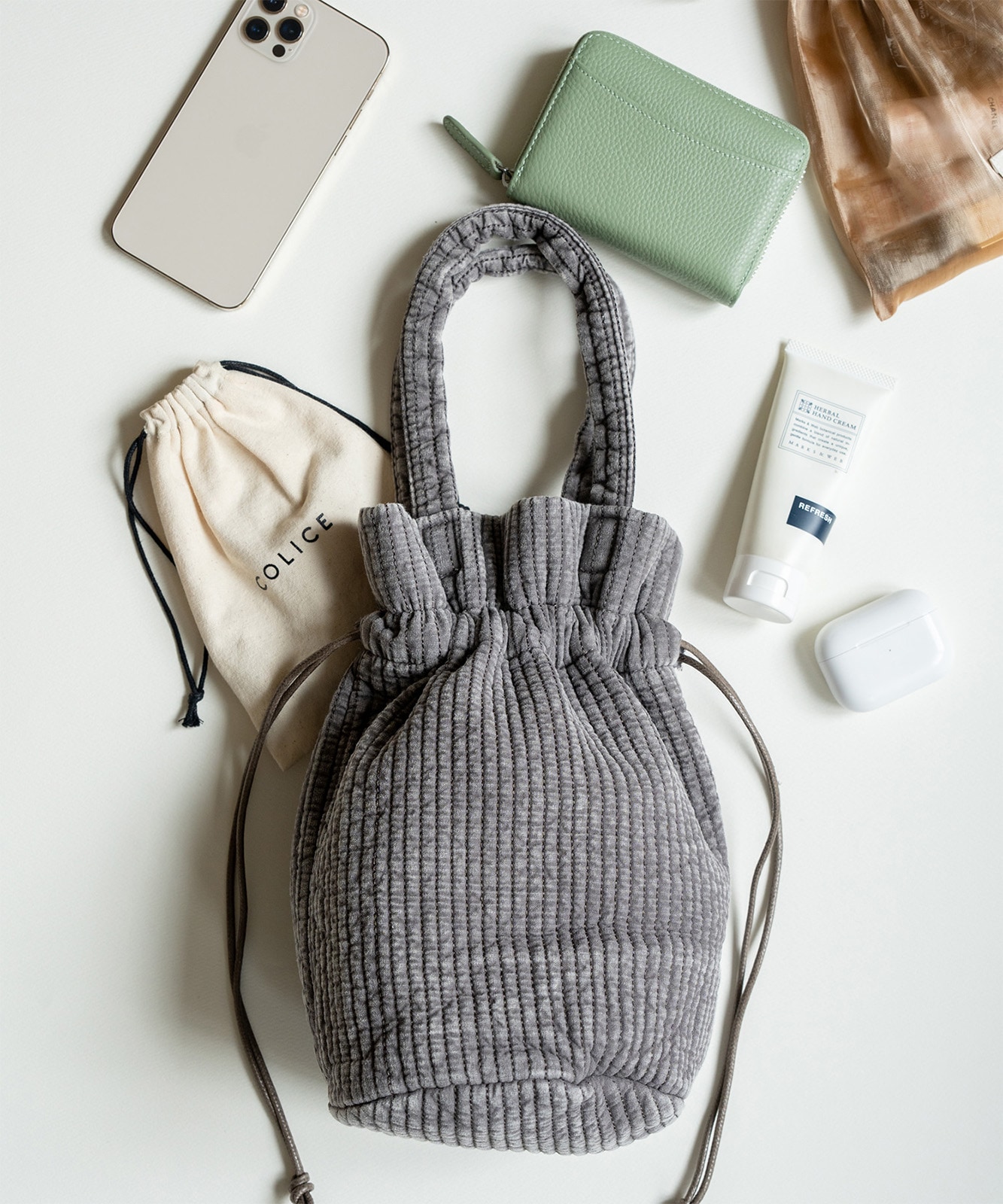 Rename ヌビ ミニ巾着バッグ ミニバッグ ハンドバッグ 丸洗いOK メンズ レディース