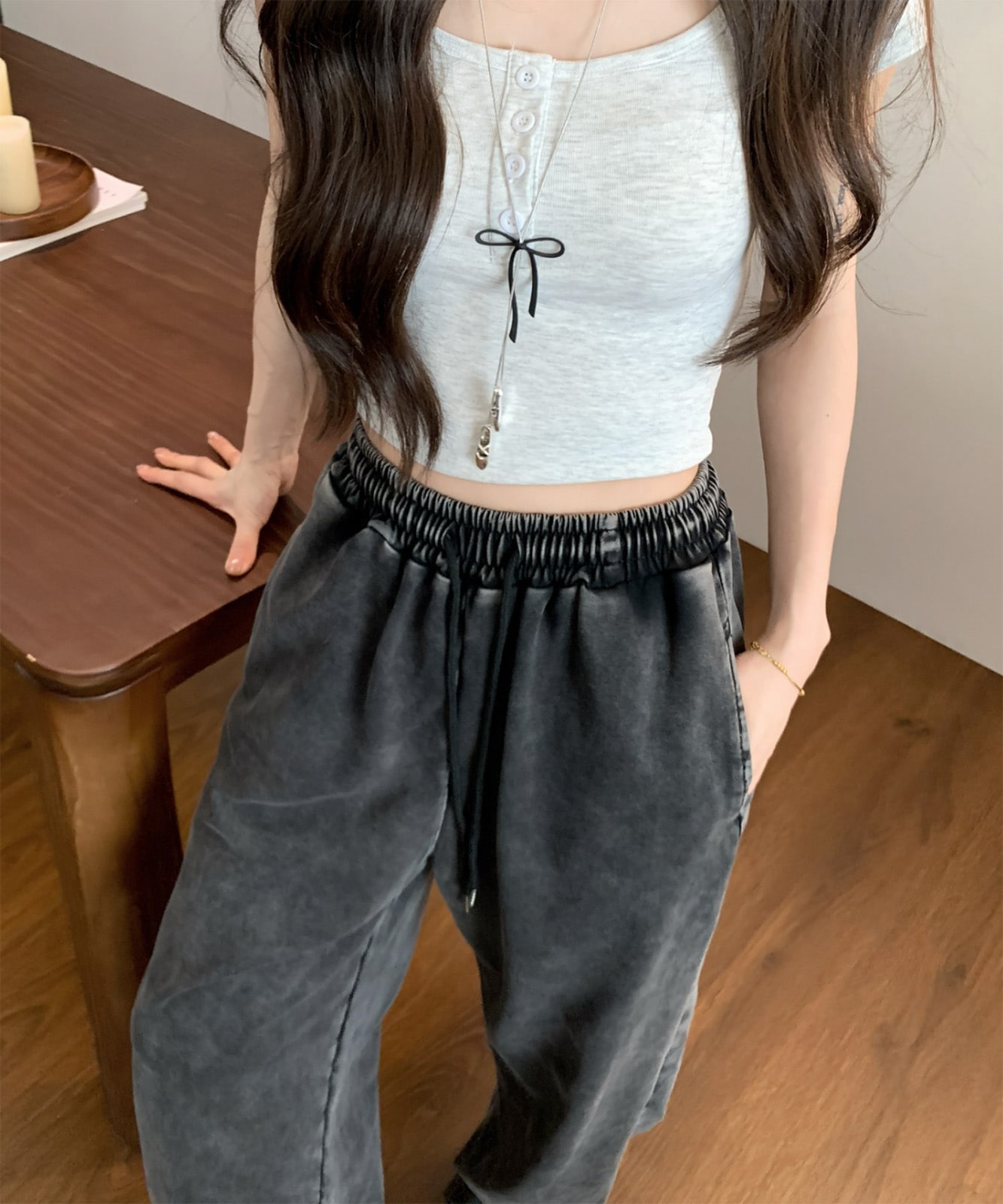 ピグメント ワイド イージー ルーズ スウェット パンツ メンズ レディース