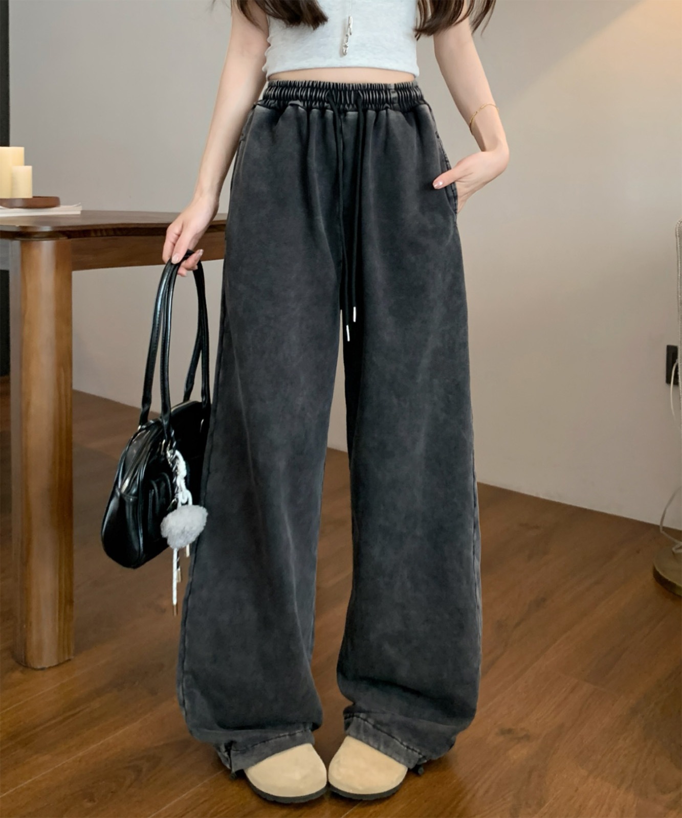 ピグメント ワイド イージー ルーズ スウェット パンツ メンズ レディース