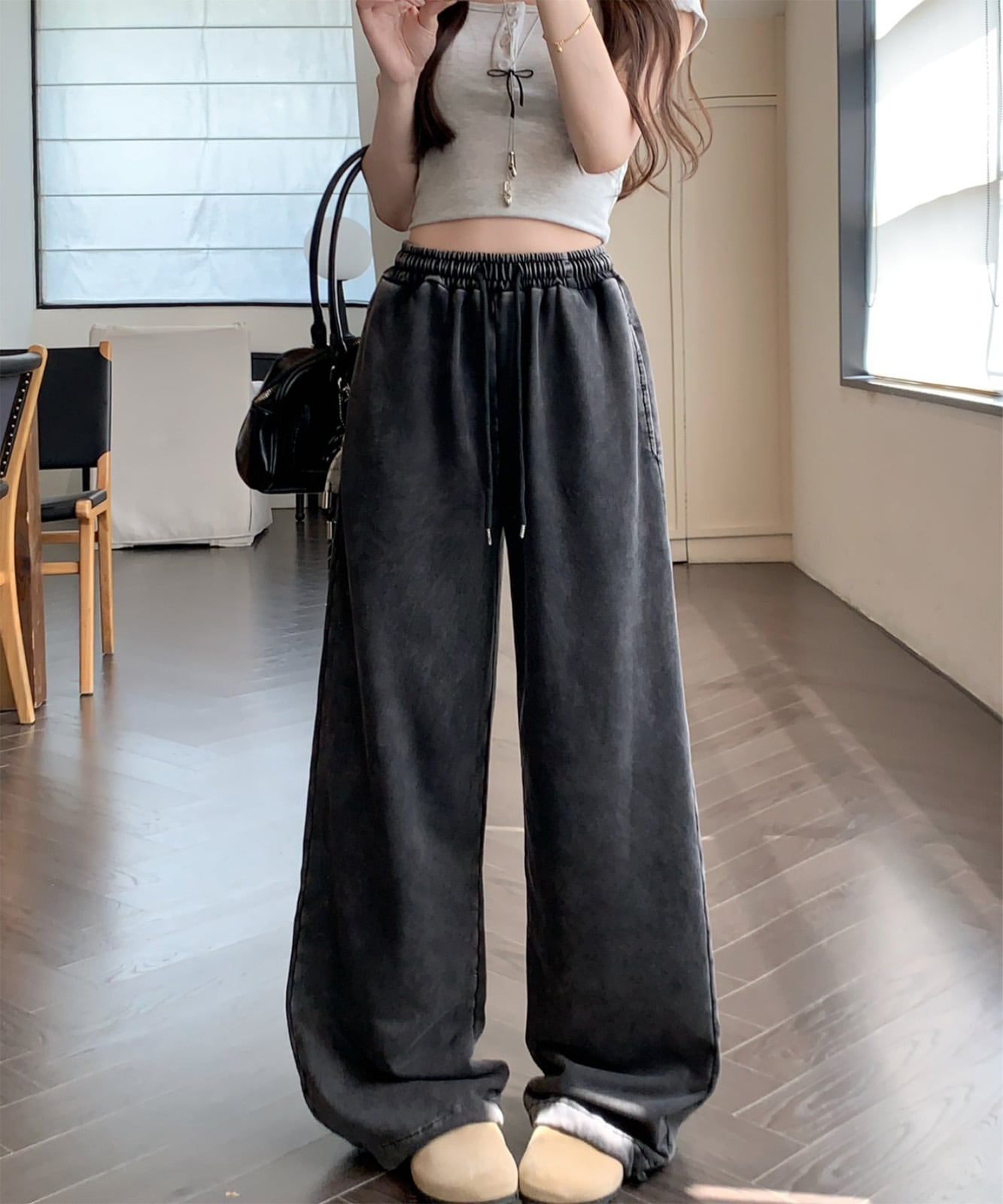 ピグメント ワイド イージー ルーズ スウェット パンツ メンズ レディース