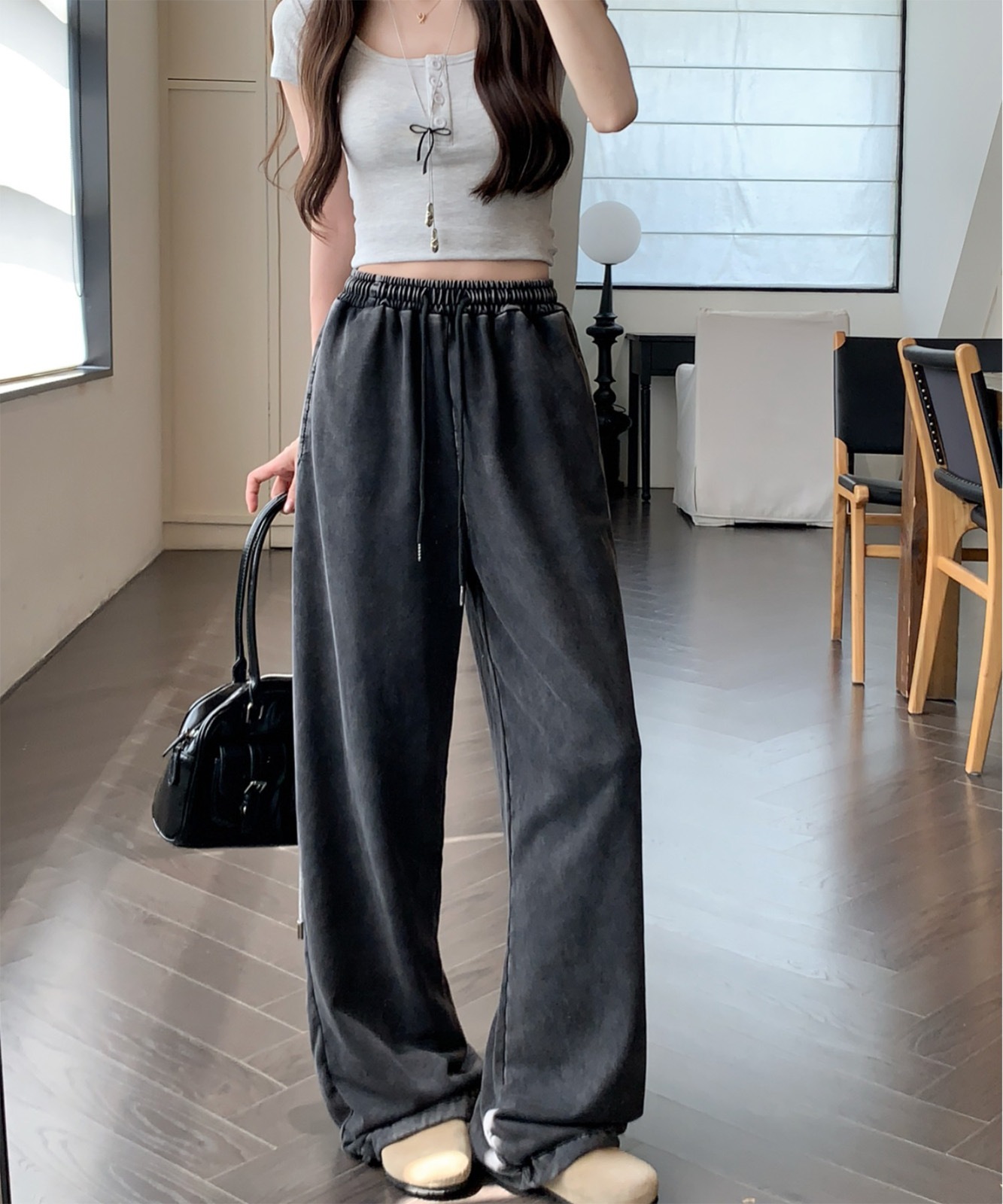 ピグメント ワイド イージー ルーズ スウェット パンツ メンズ レディース