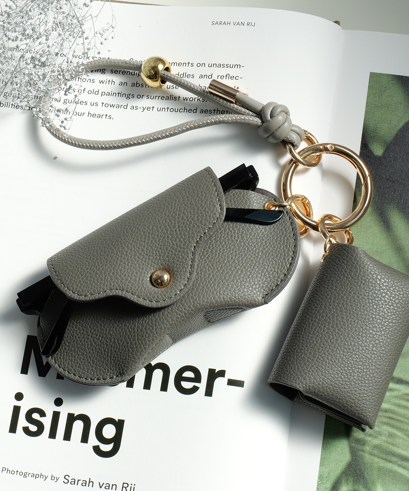 【 REAIMER 】 3点セット マルチチャーム バッグチャーム メガネケース サングラスケース ティッシュケース キーホルダー 高見え レディース MSG25029