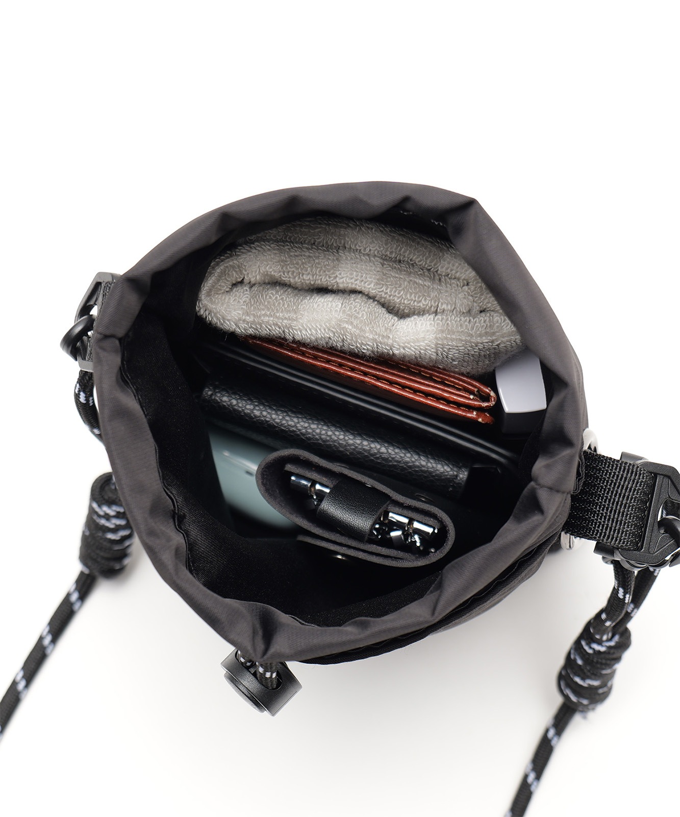 【 DEVICE × mikaコラボ 】 Rename パラコード 巾着 ショルダーバッグ スマホショルダー ミニショルダー ネックストラップ クロスボディストラップ スマホストラップ 2WAY メンズ レディース ユニセックス RSN26030