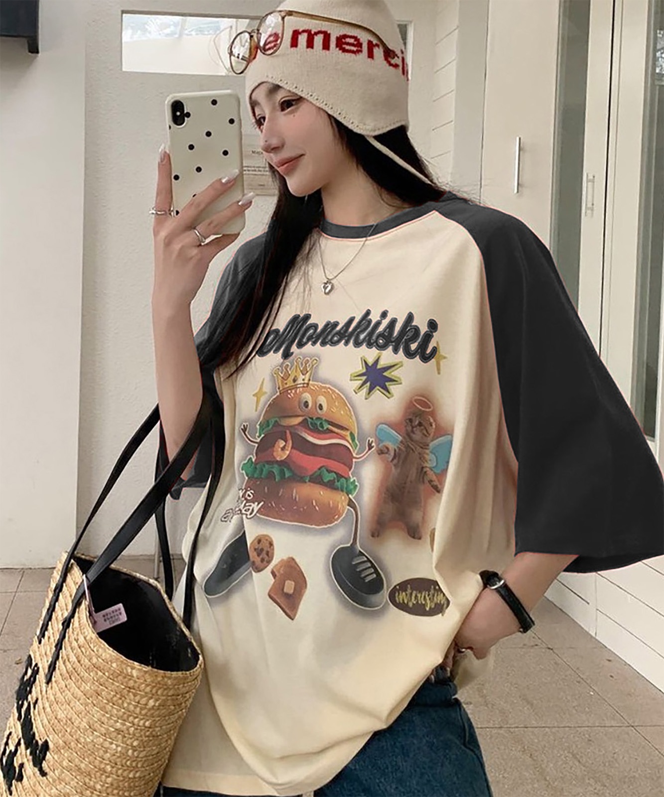 DEVICE select グラフィック ジャンキープリント 半袖Tシャツ メンズ レディース