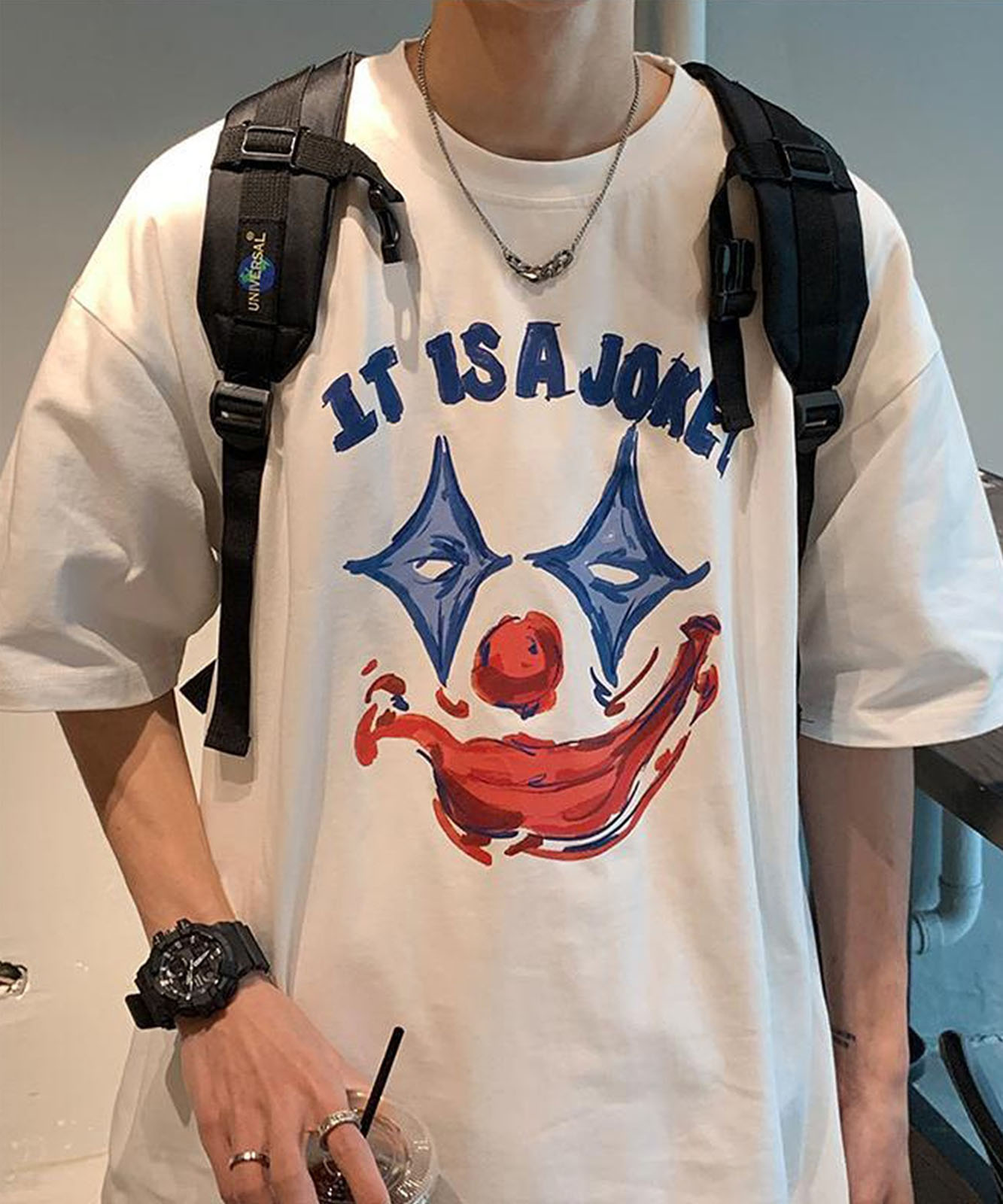 DEVICE select ピエロプリント Tシャツ メンズ レディース TA228