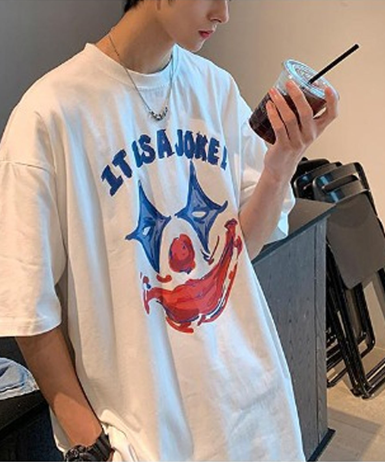 DEVICE select ピエロプリント Tシャツ メンズ レディース TA228