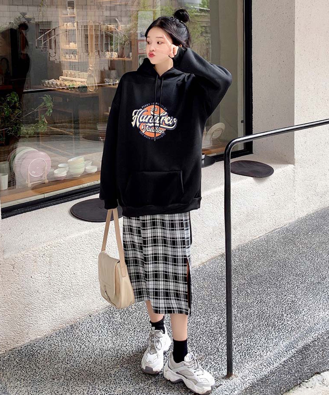 DEVICE select サークルプリント ロゴ ビッグシルエット プルオーバー スウェット メンズ レディース