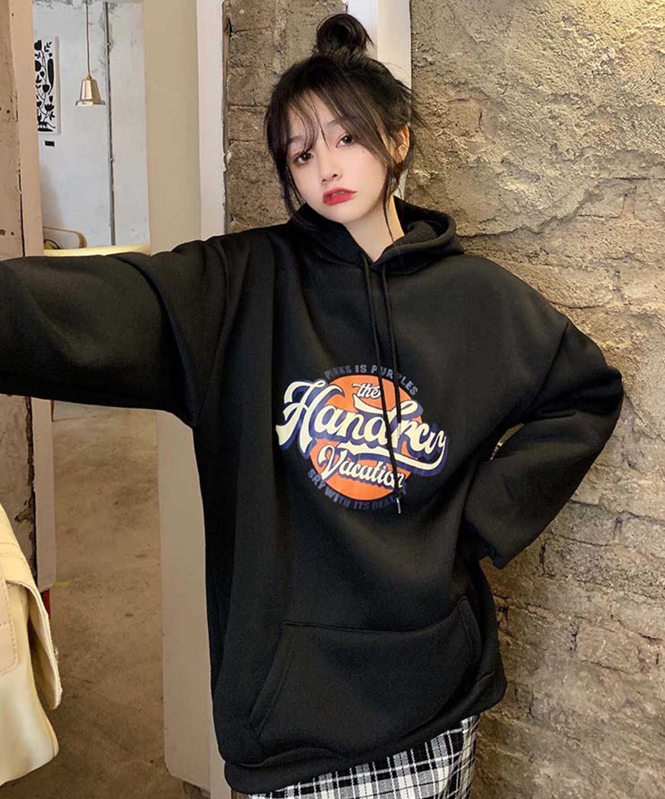 DEVICE select サークルプリント ロゴ ビッグシルエット プルオーバー スウェット メンズ レディース