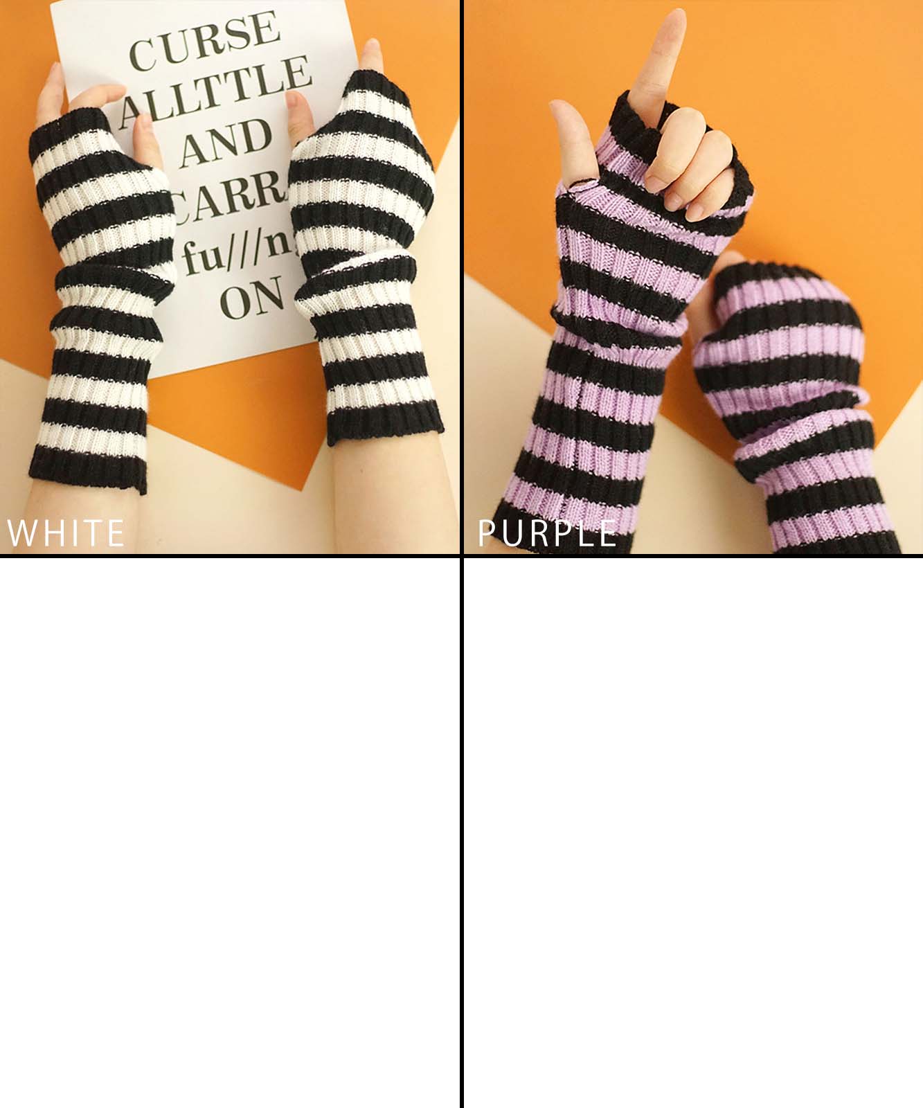 DEVICE select 韓国風 ボーダーアームウォーマー アームカバー レディース